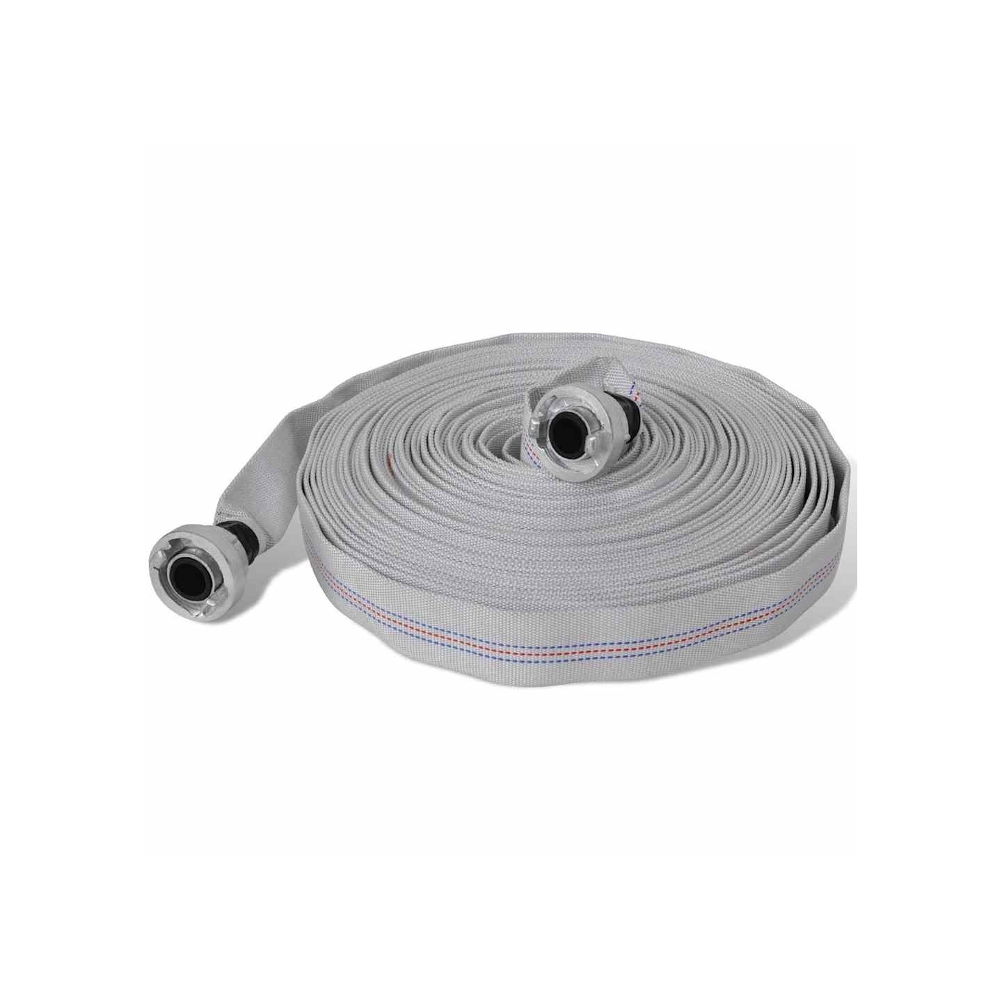 Tuyau d'incendie plat 20 m avec raccords D-Storz 1 pouce