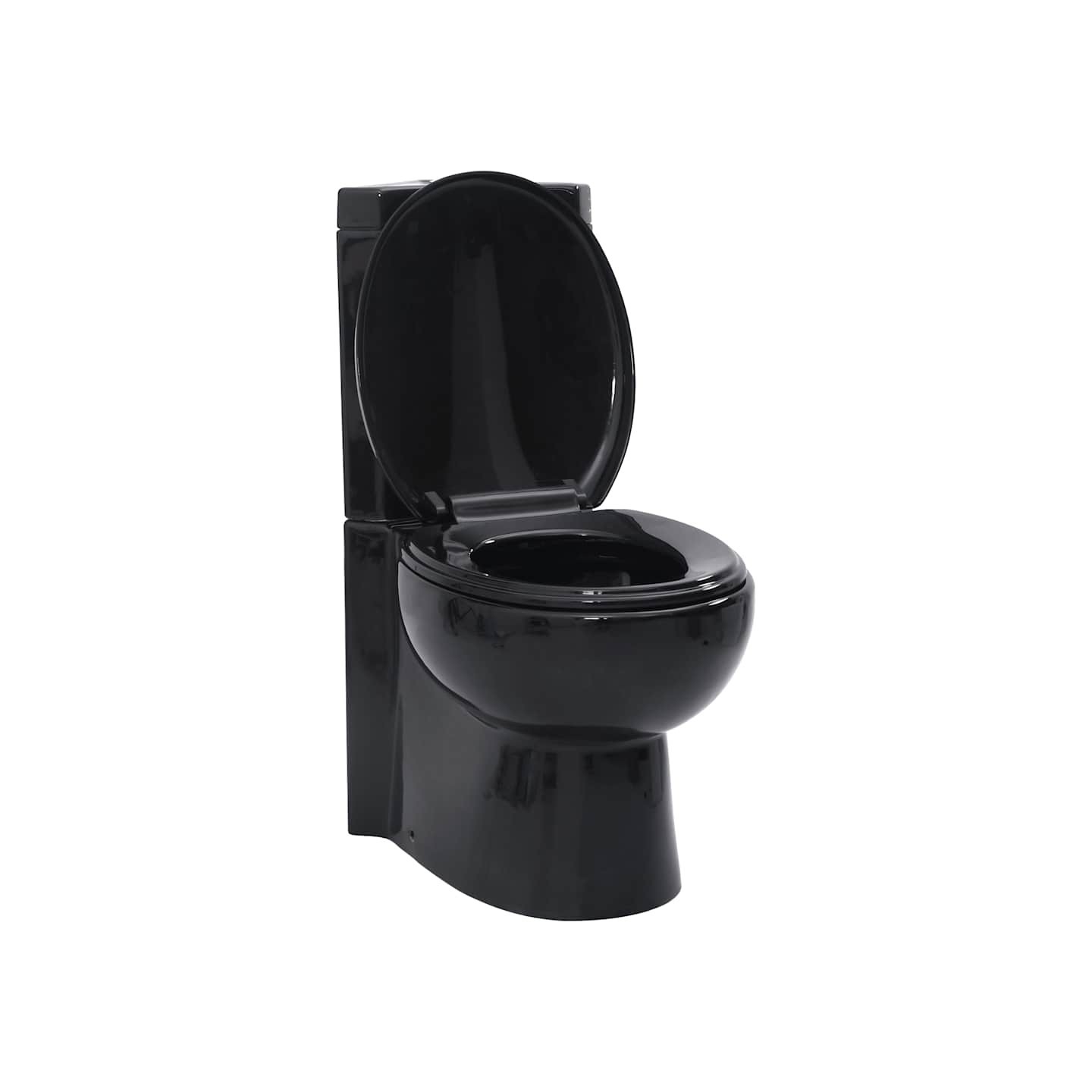 Toilette d'angle en céramique pour salle de bains noir