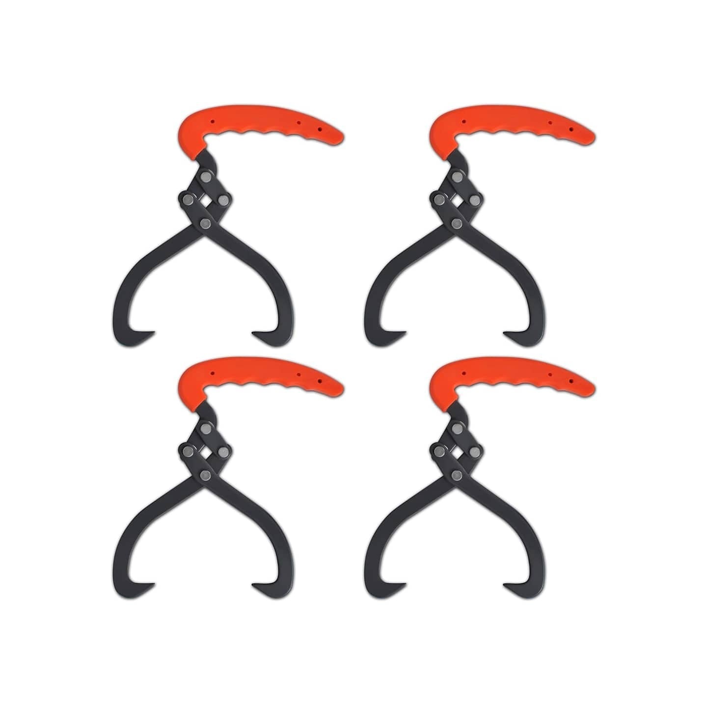 Pinces à bûches 4 pcs avec manche en PVC