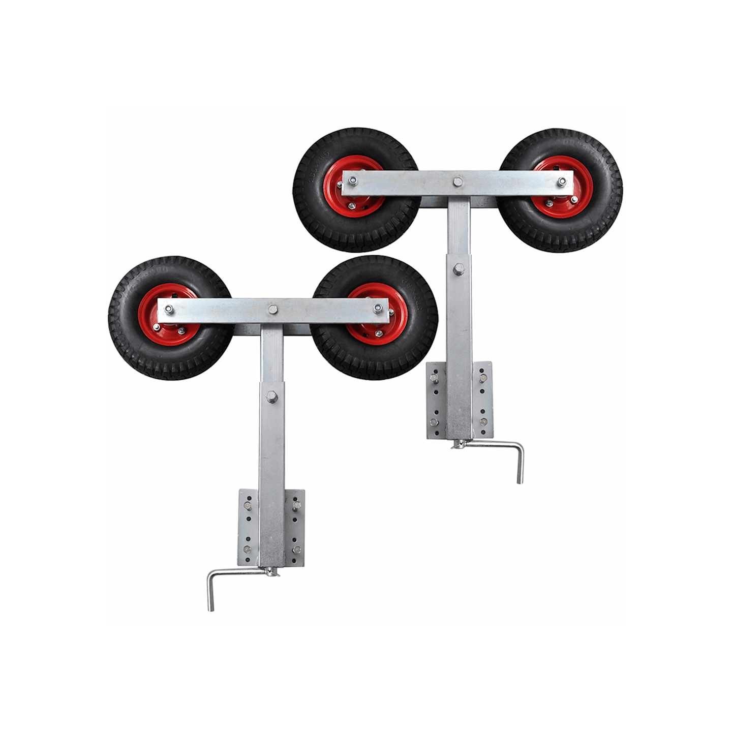 Set de 2 supports à double roue inclinable remorque à bateau