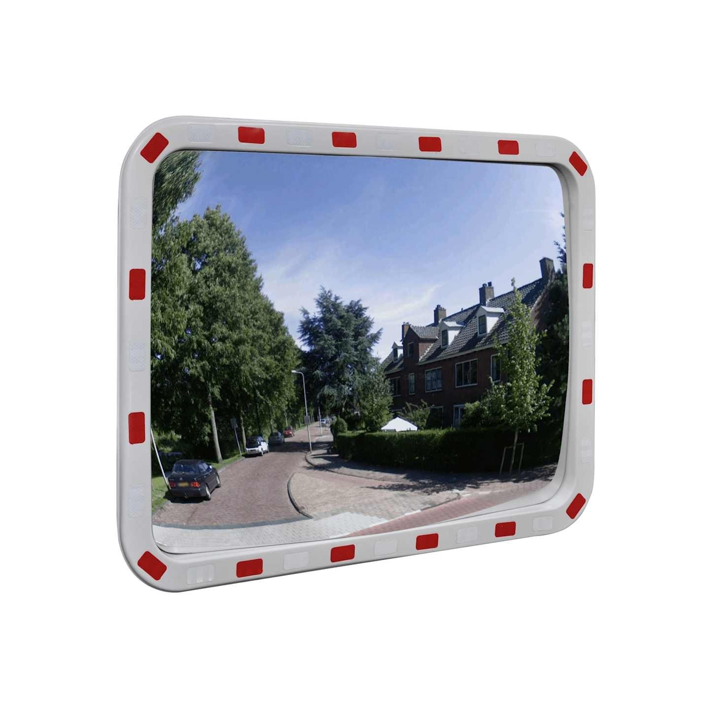 Miroir de trafic convexe rectangulaire 60x80cm et réflecteurs