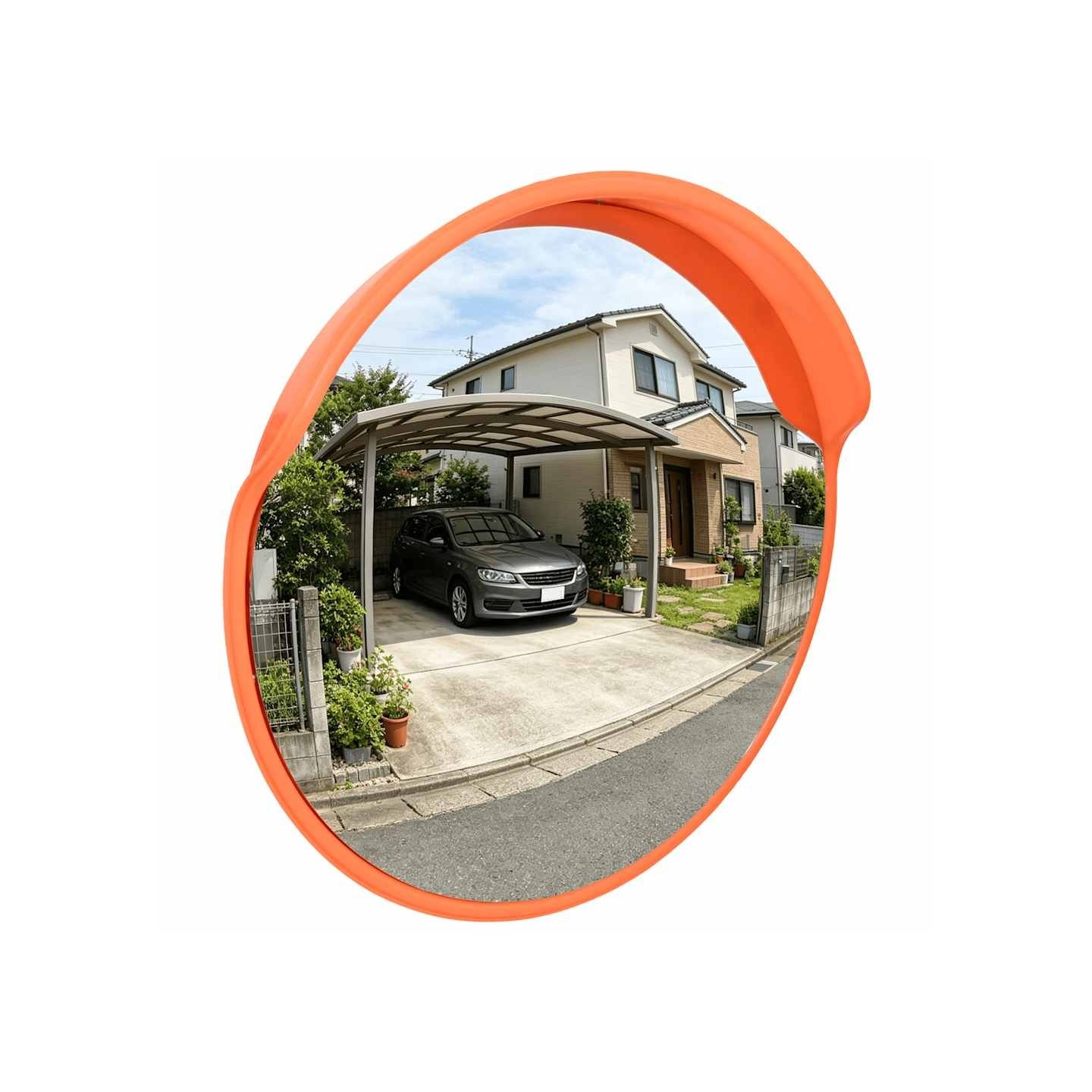 Miroir de trafic convexe Plastique Orange 60 cm