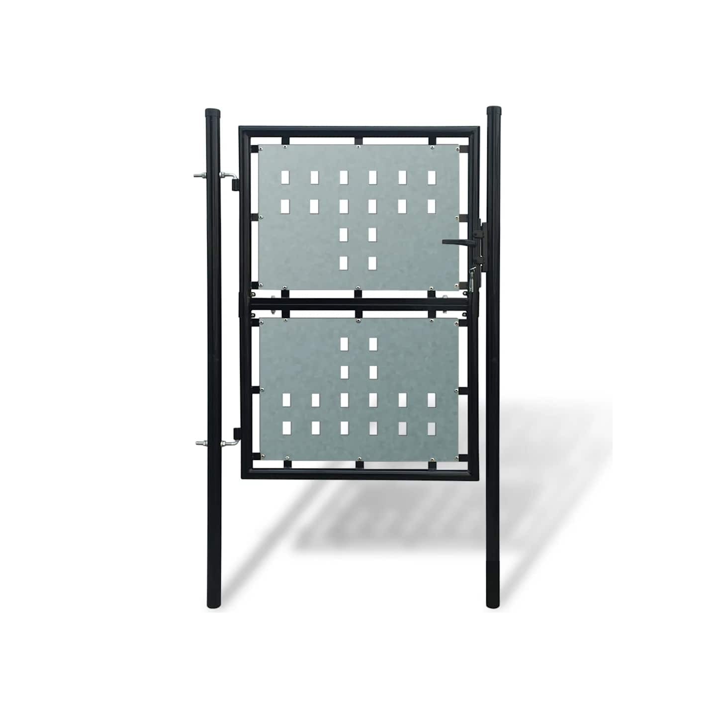 Portail de clôture noir à une porte 100x200 cm