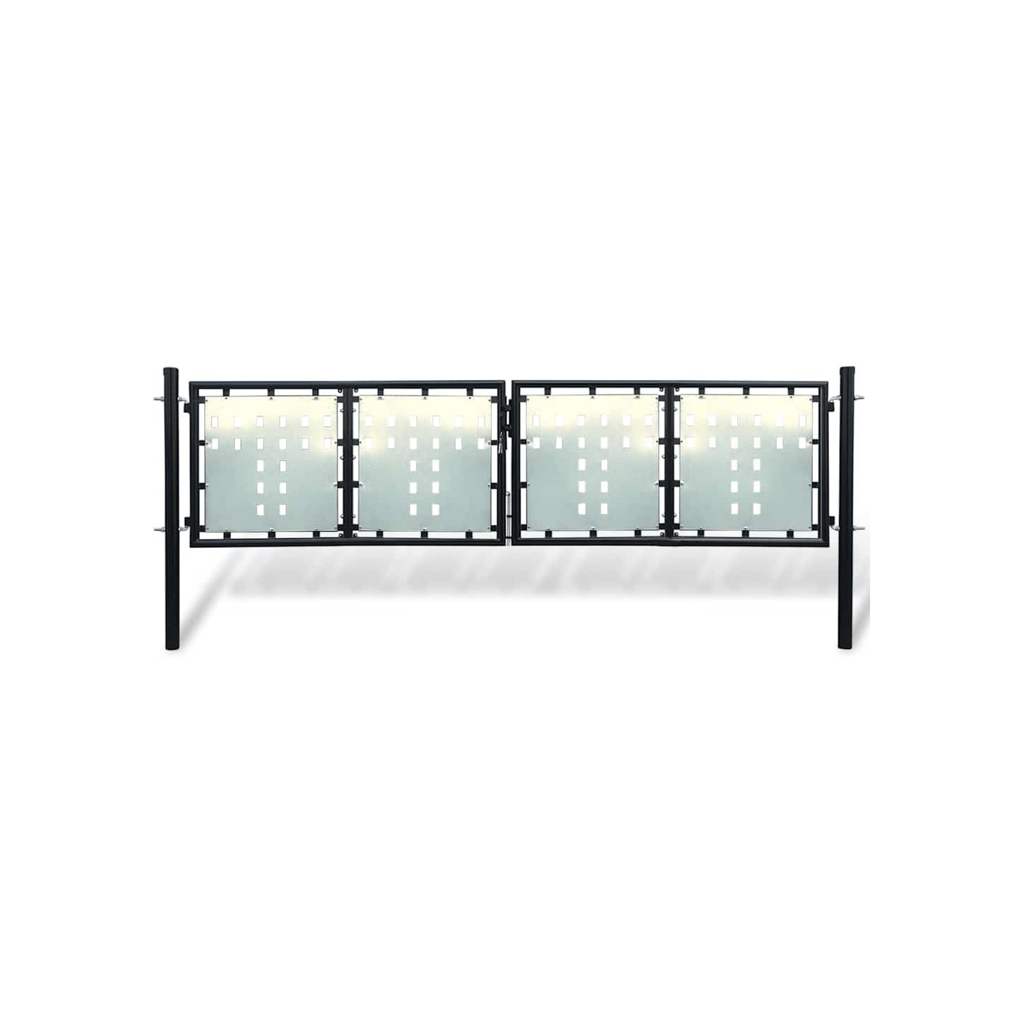 Portail de clôture noir à une porte 300x75 cm