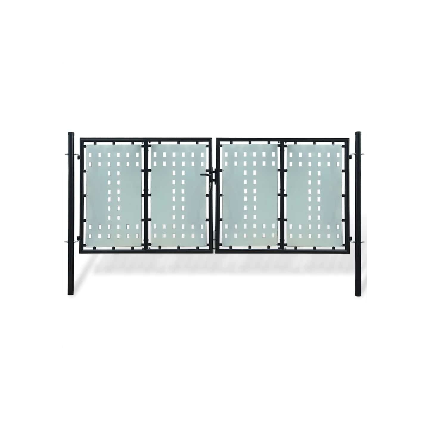 Portail de clôture noir à une porte 300x125 cm