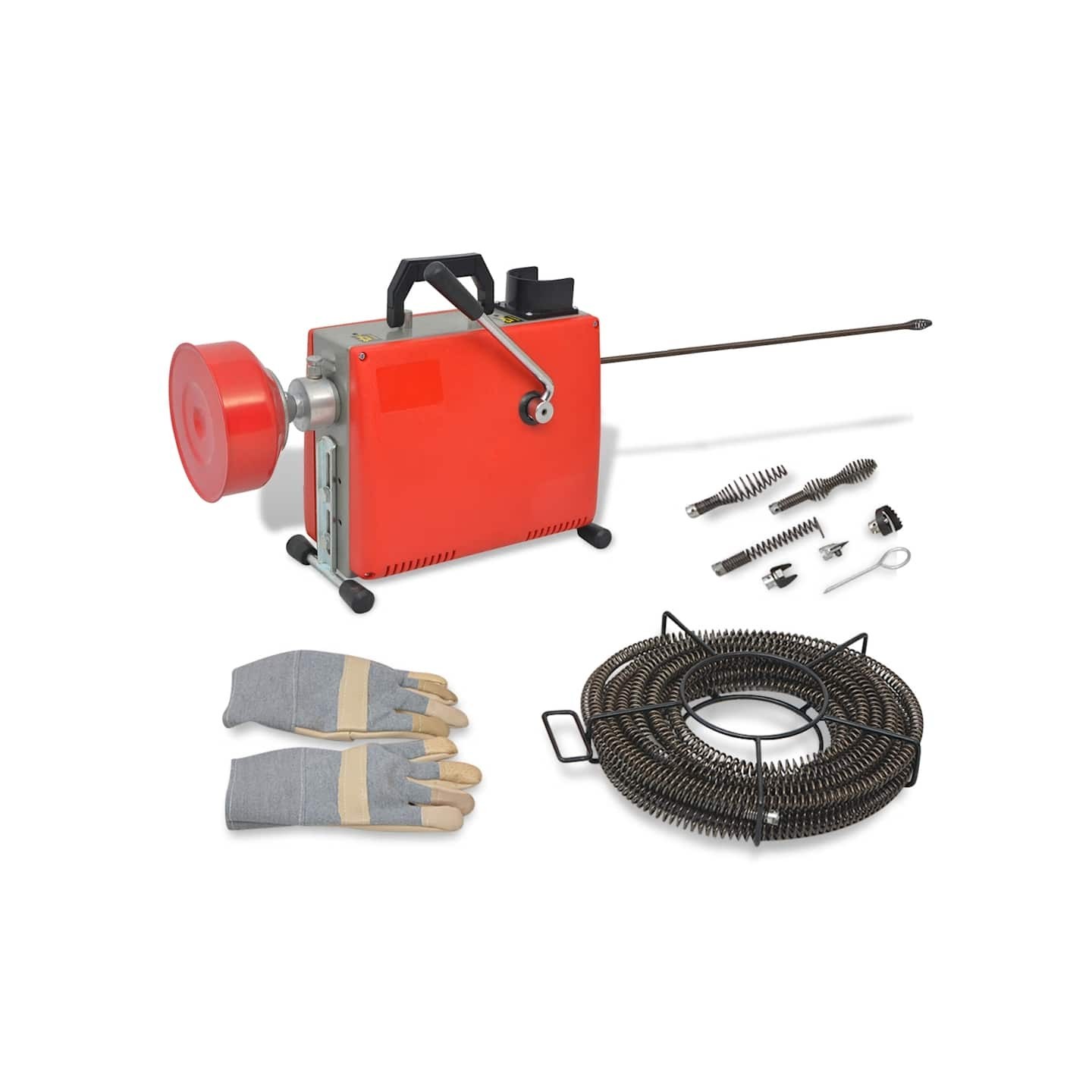 Machine de nettoyage de tuyaux 250W 15 m x 16 mm 4,5 m x 9,5 mm
