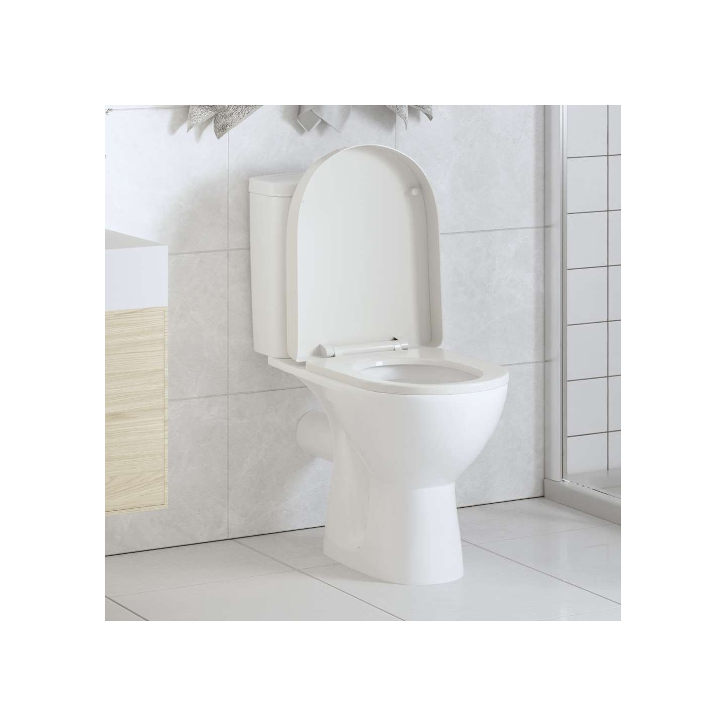 Abattant WC à fermeture en douceur Blanc Carré