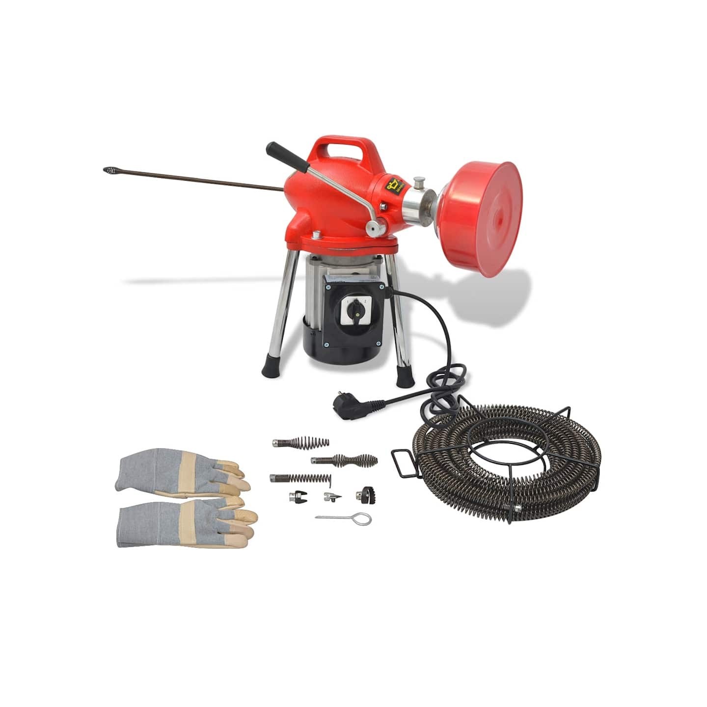 Machine de nettoyage tuyaux 250W 12,5 m x 16 mm 4,5 m x 9,5 mm