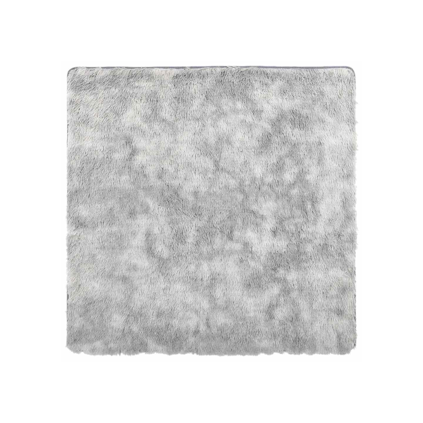 Tapis shaggy à poils longs NAVARRA gris argenté 120x120 cm