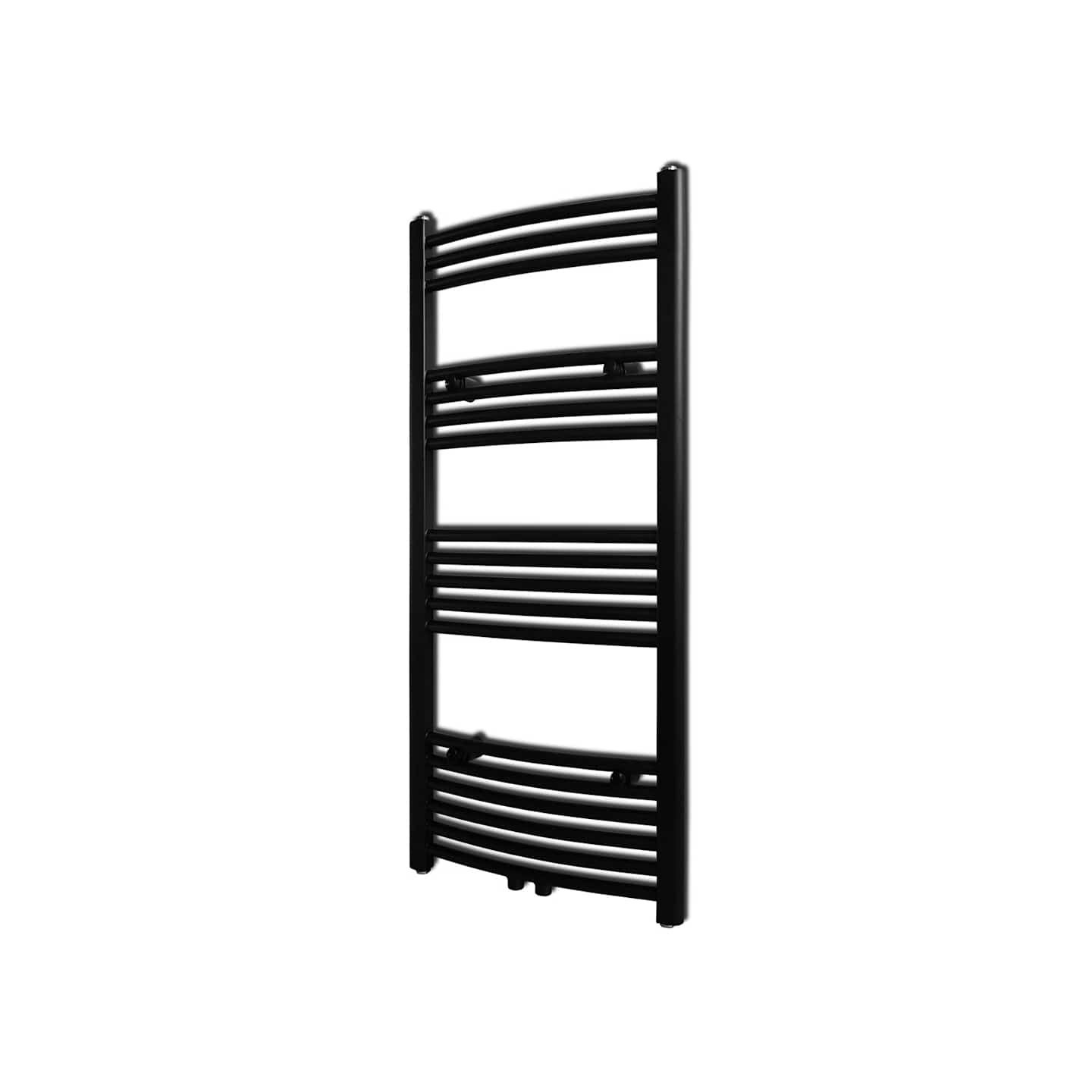 Sèche-serviettes eau chaude à rails incurvés noir 500 x 1160 mm
