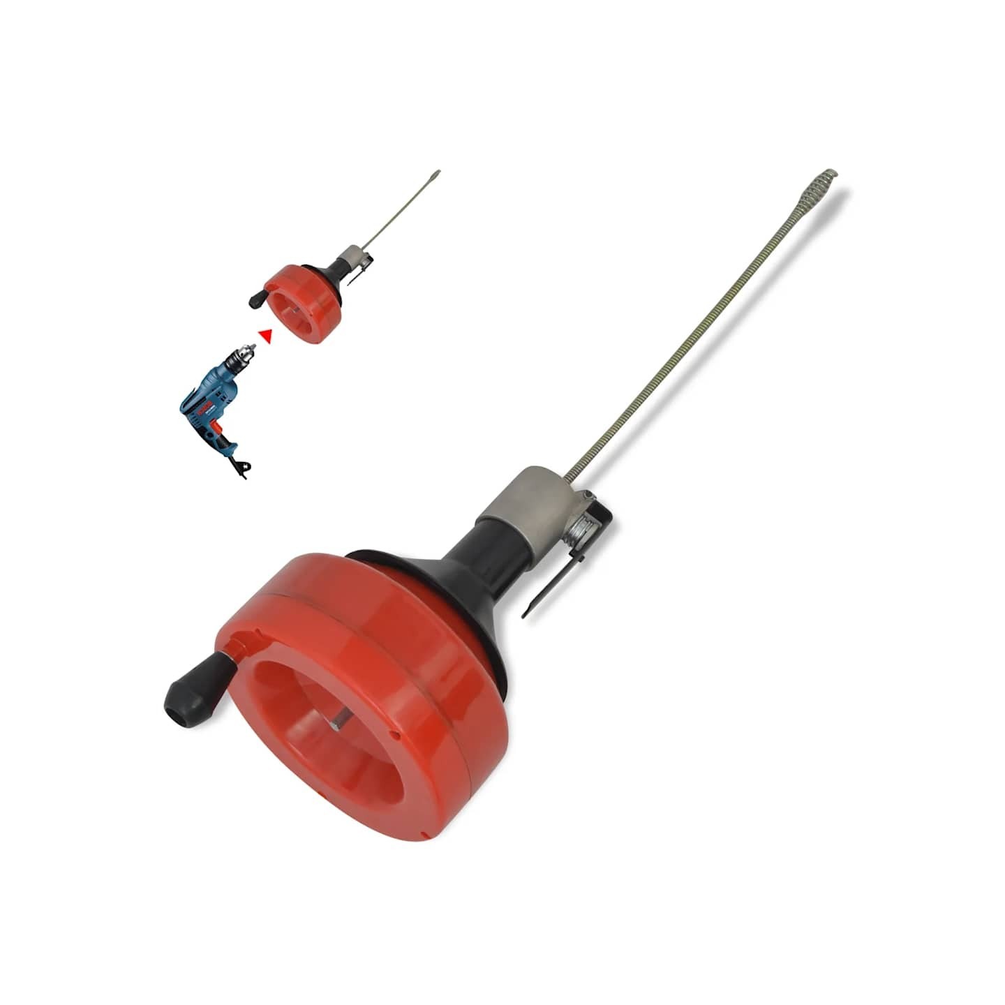 Nettoyeur manuel / actionné par perceuse de canalisation 8 m