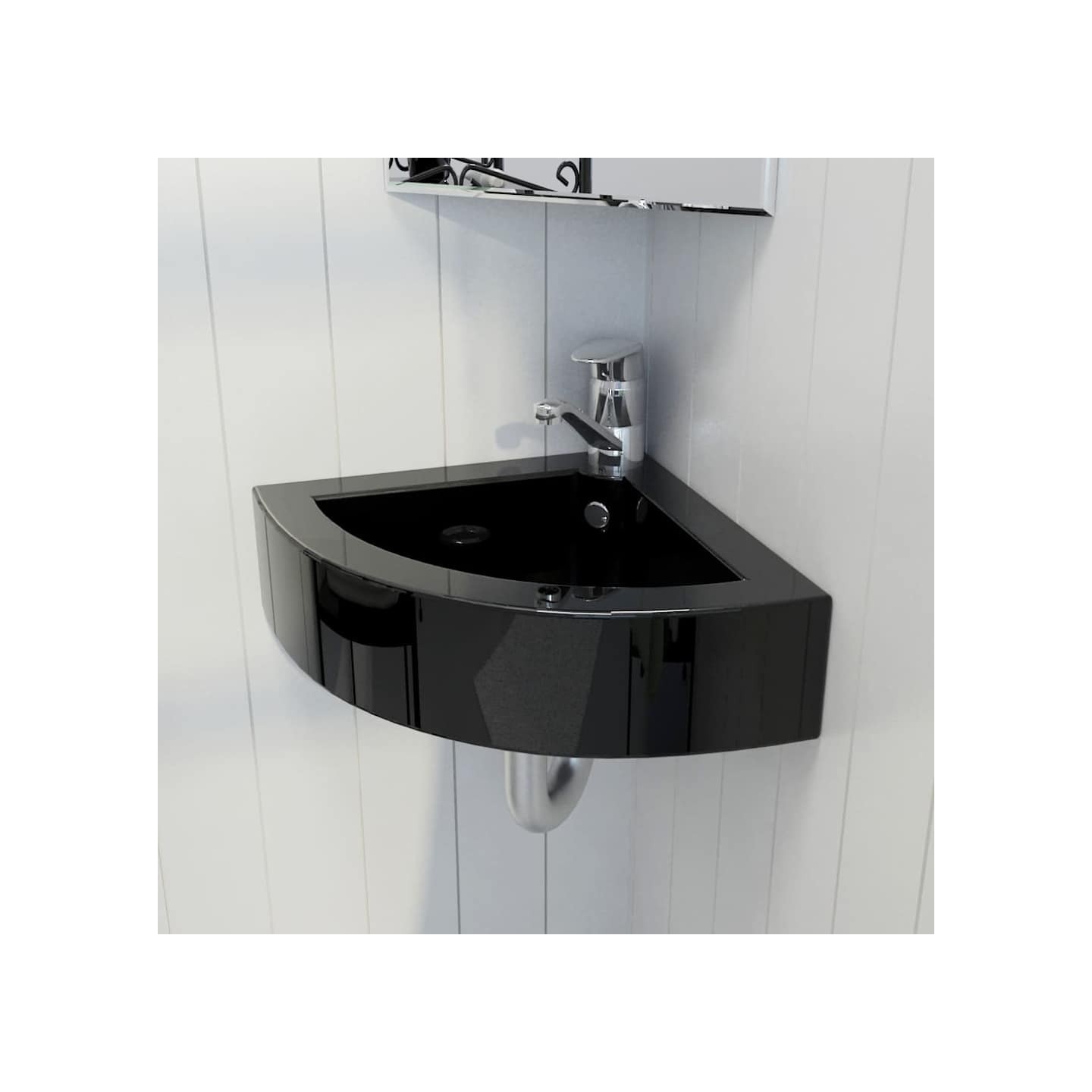 Lavabo avec trou de trop-plein 45x32x12,5 cm Noir