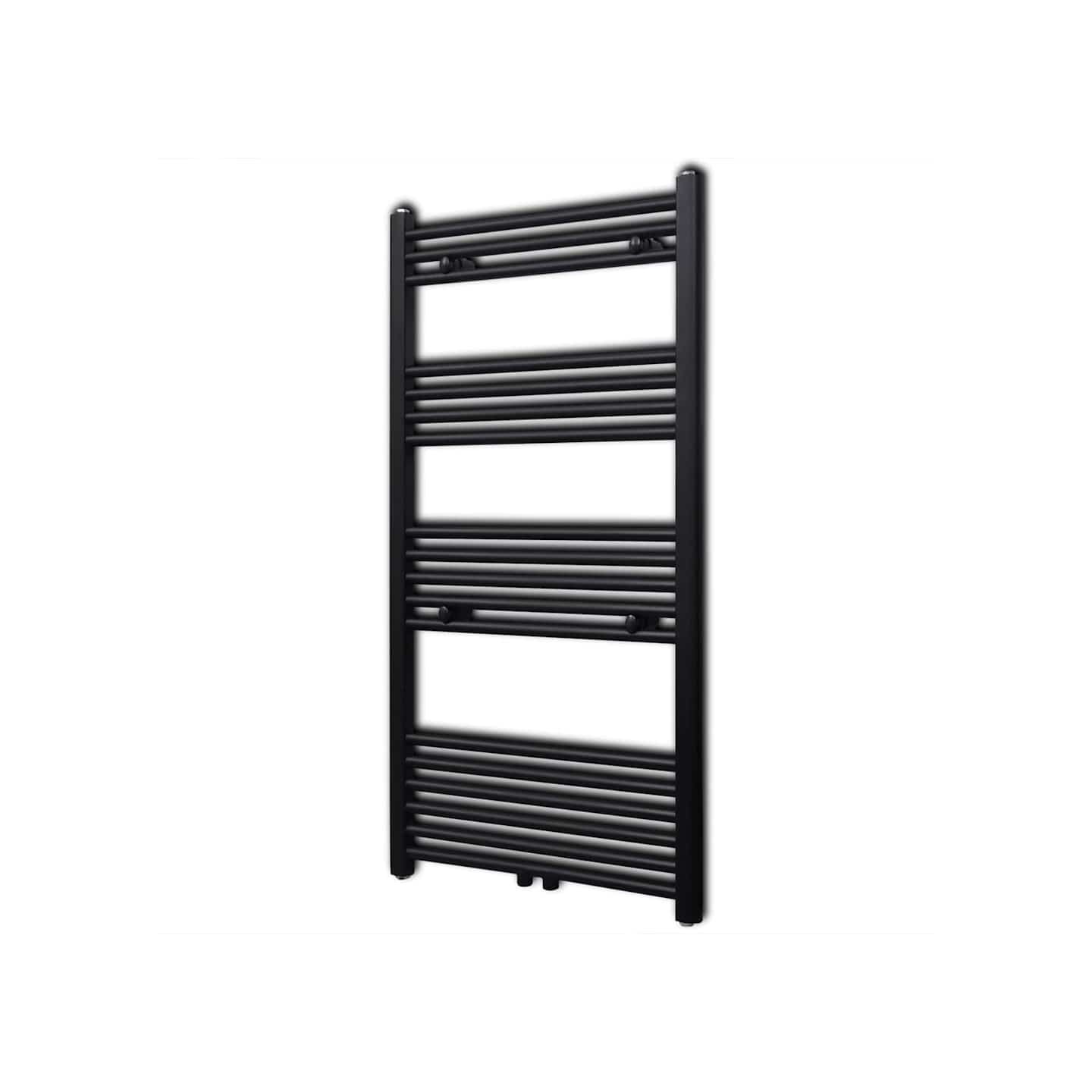 Sèche-serviettes eau chaude à rails droits noir 600x1160 mm
