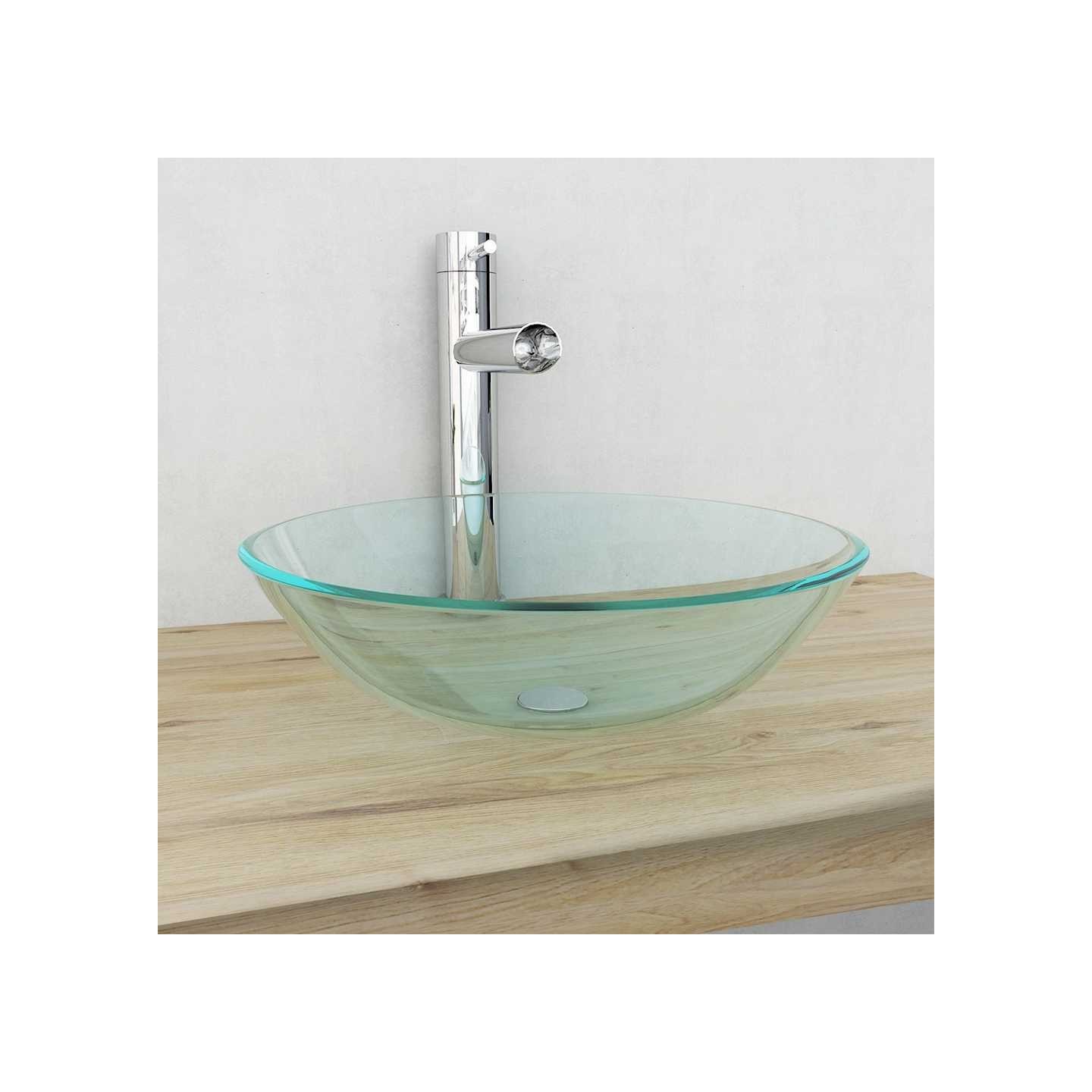 Lavabo Verre trempé 42 cm Transparent