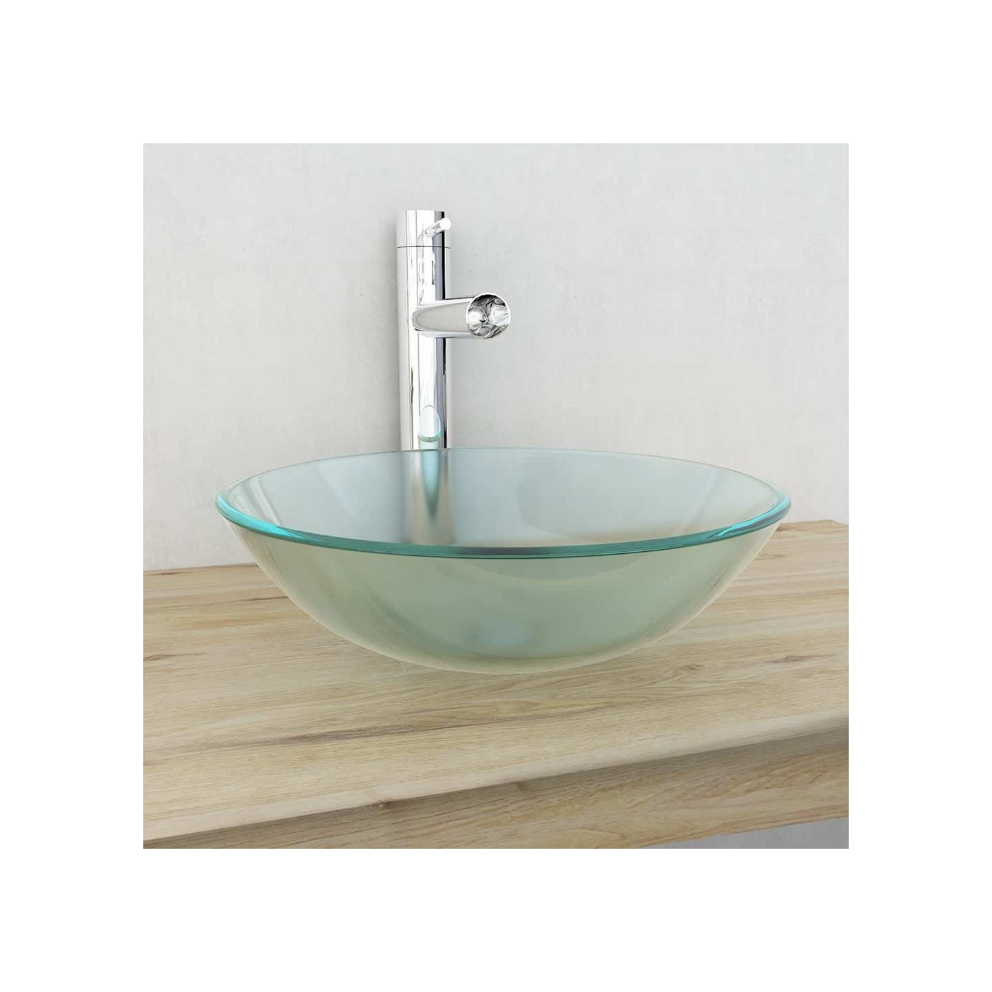 Lavabo Verre trempé 42 cm Givré