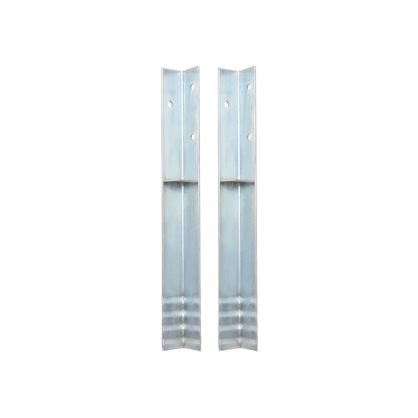 Piquet de sol en forme de L 2 pcs Acier galvanisé 5 x 5 x 50 cm