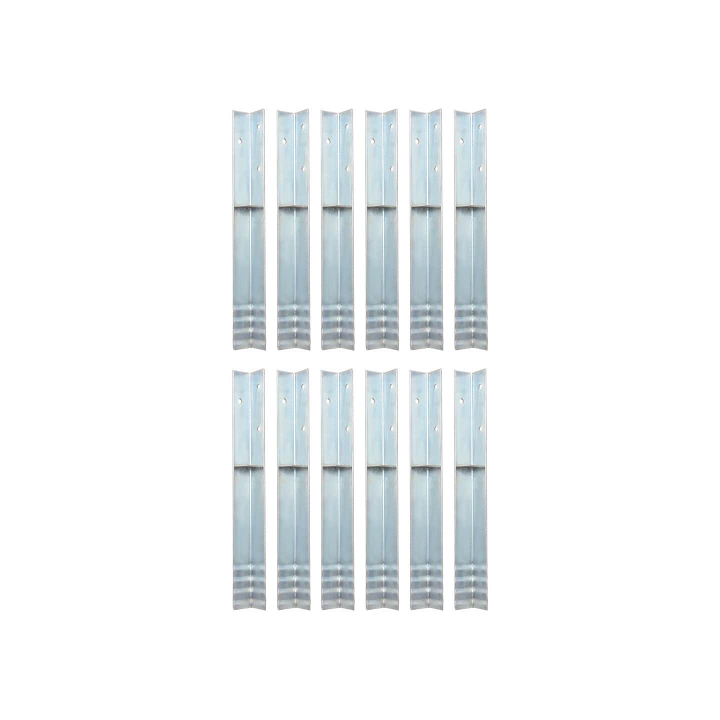 Piquet de sol en forme de L 12 pcs Acier galvanisé 5 x 5 x 50cm