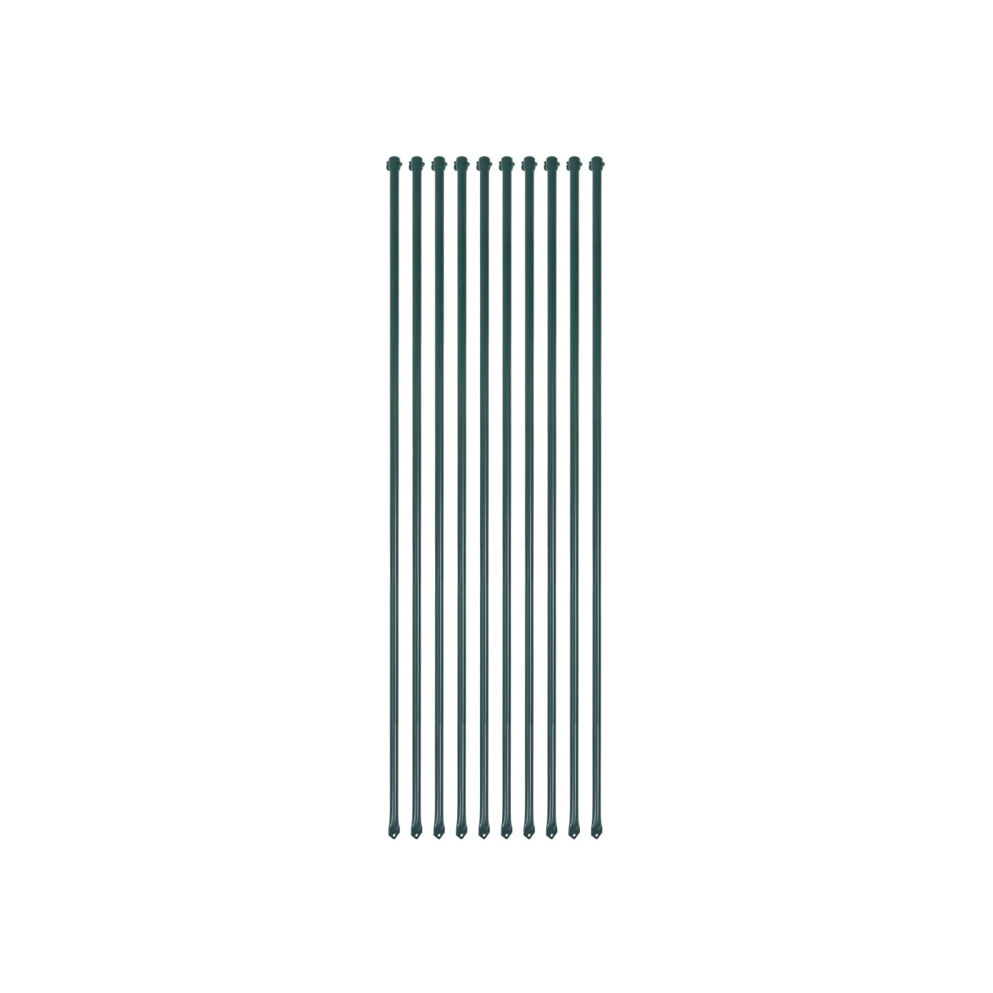Poteau de jardin 10 pcs 1,5 m Métal Vert