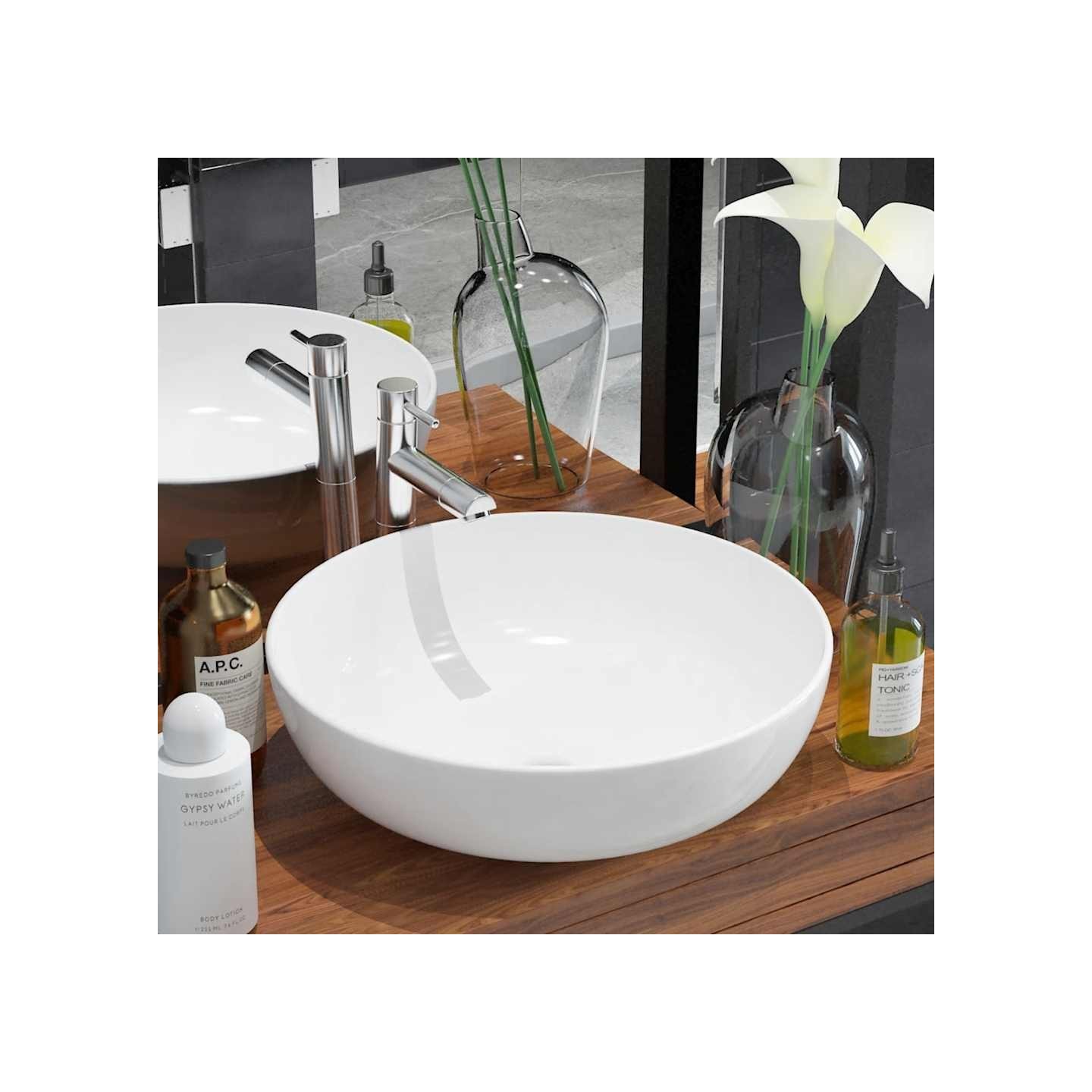 Lavabo ronde Céramique Blanc 41,5 x 13,5 cm