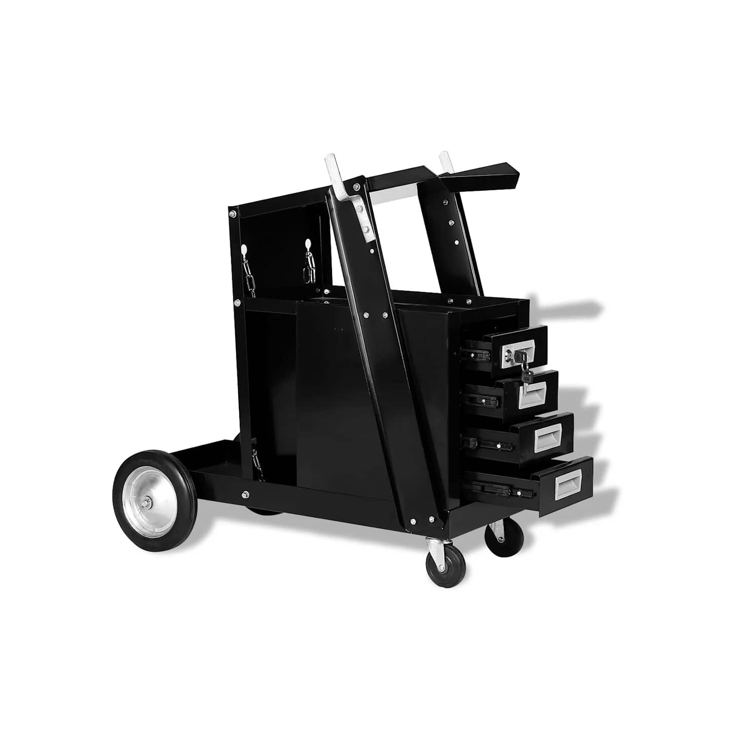 Chariot de soudage avec 4 tiroirs Noir