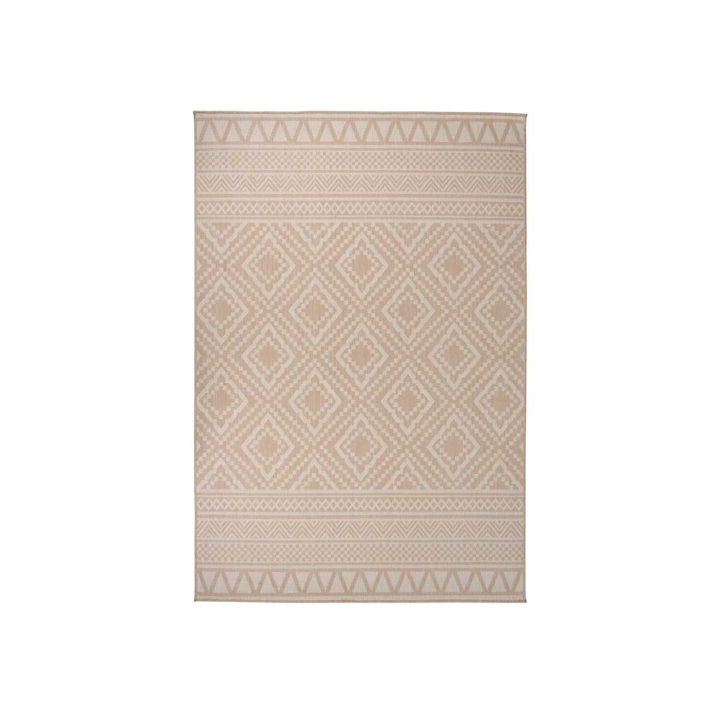 Tapis à tissage plat d'extérieur 160x230 cm Rayures brunes