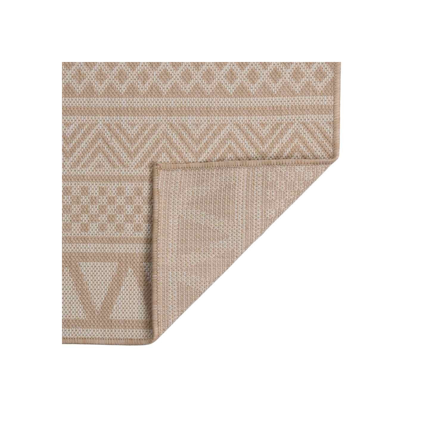 Tapis à tissage plat d'extérieur 160x230 cm Rayures brunes