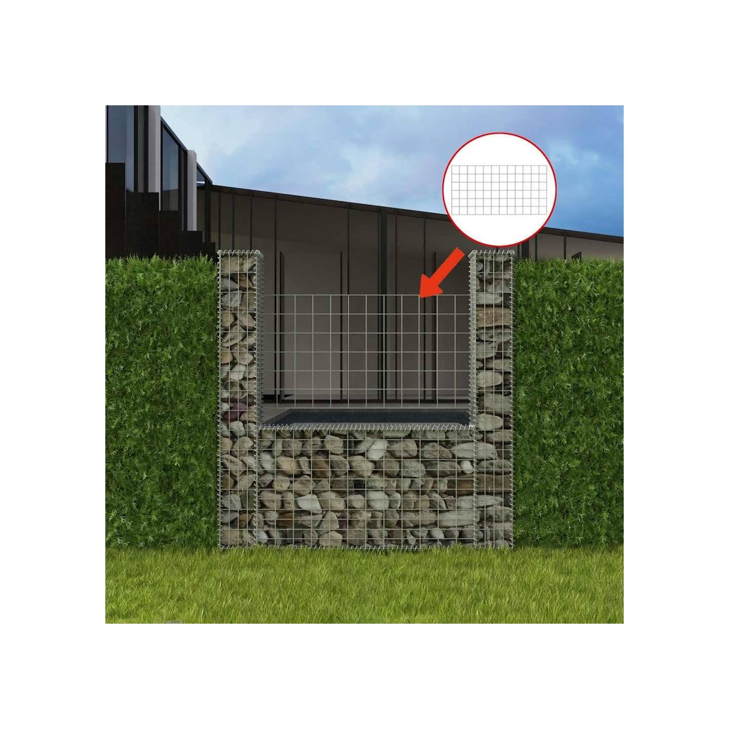 Panier de gabion en forme de U Acier galvanisé 160x20x150 cm