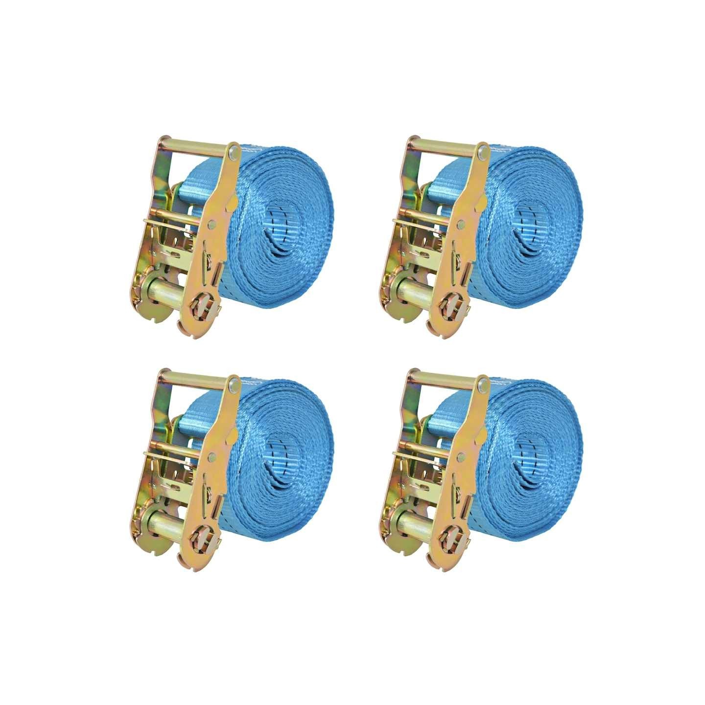 Sangle d’arrimage 4 pcs 2 tonnes 6 m x 38 mm Bleu