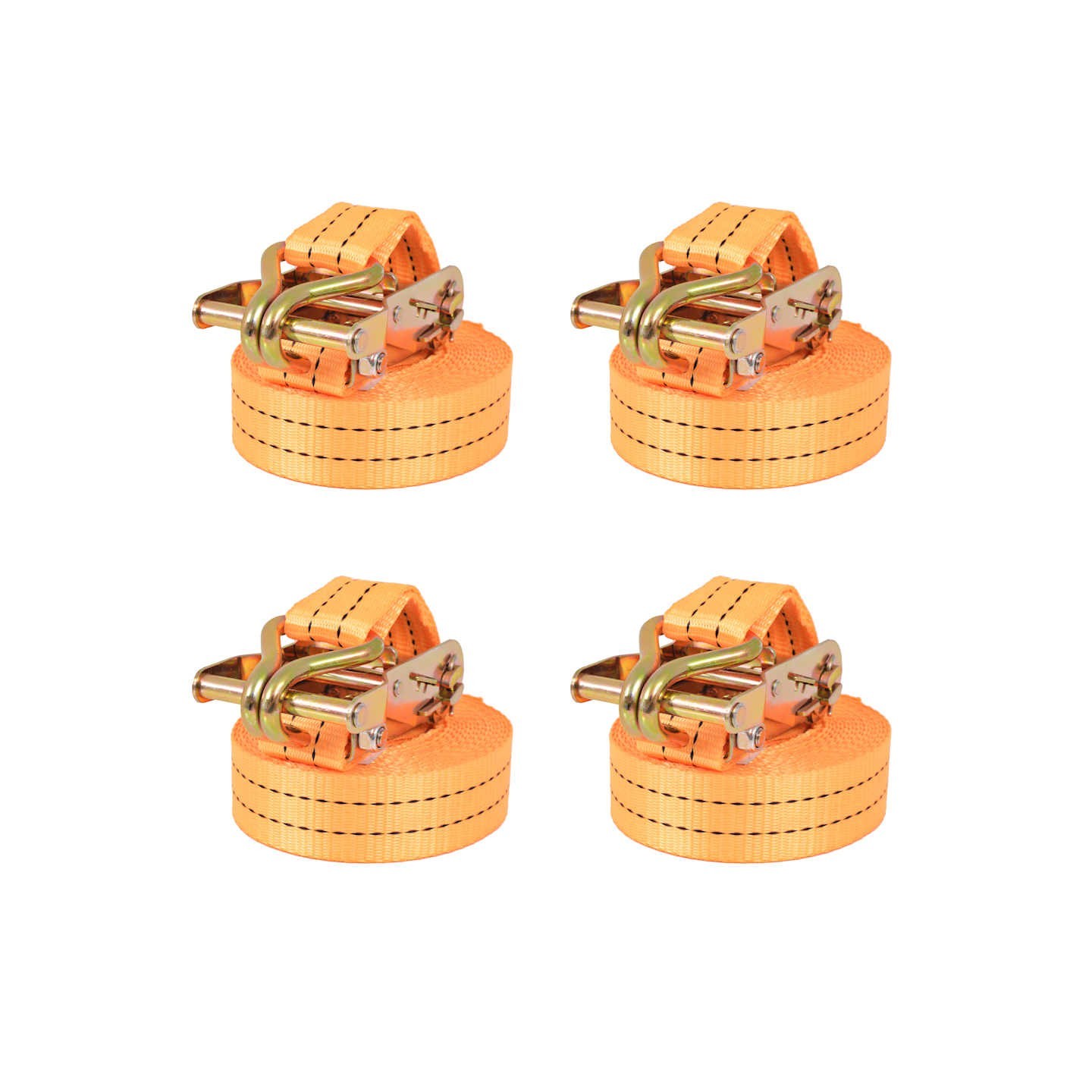 Sangle d’arrimage à cliquet 4 pcs 1 tonne 6 m x 38 mm Orange