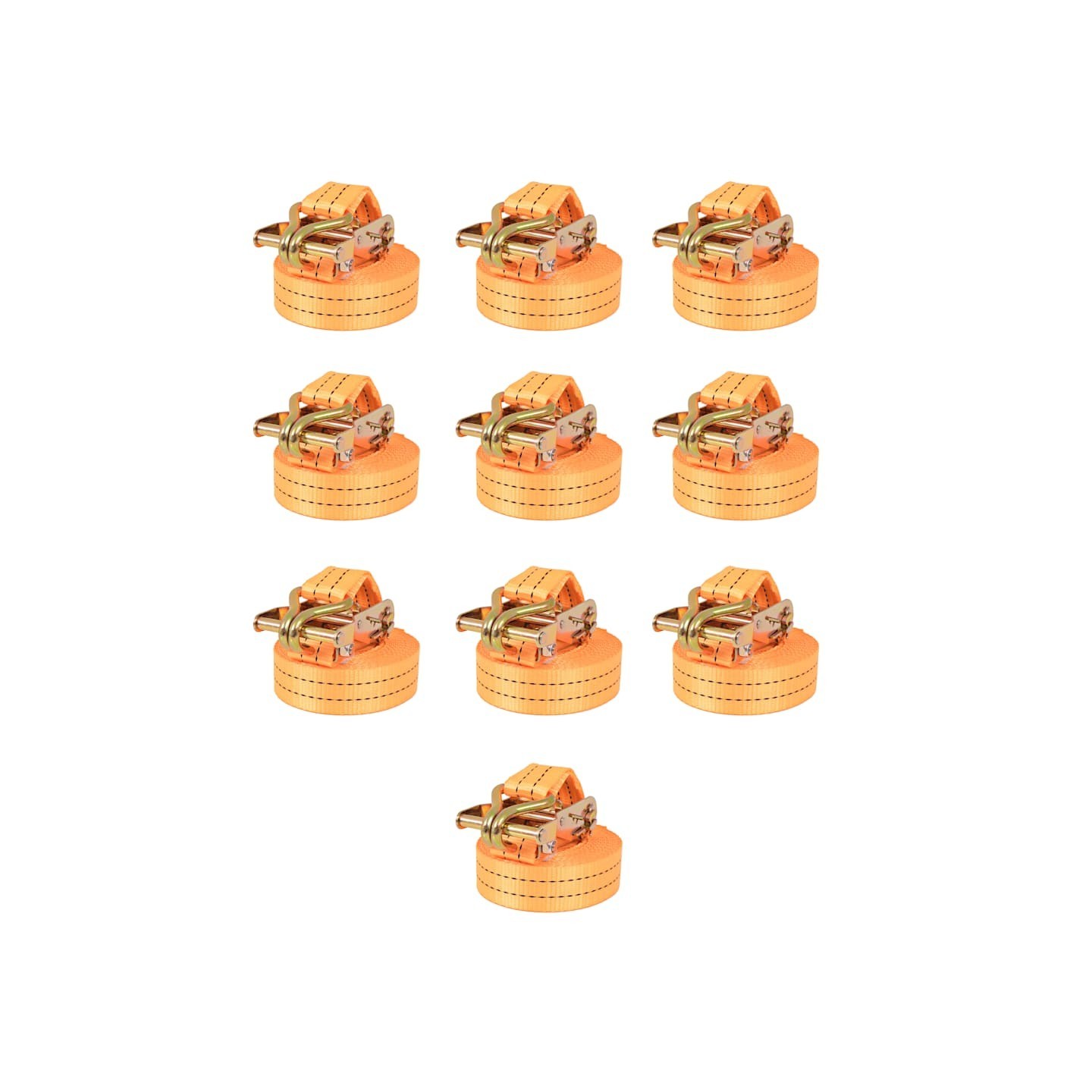 Sangle d’arrimage à cliquet 10 pcs 1 tonne 6 m x 38 mm Orange