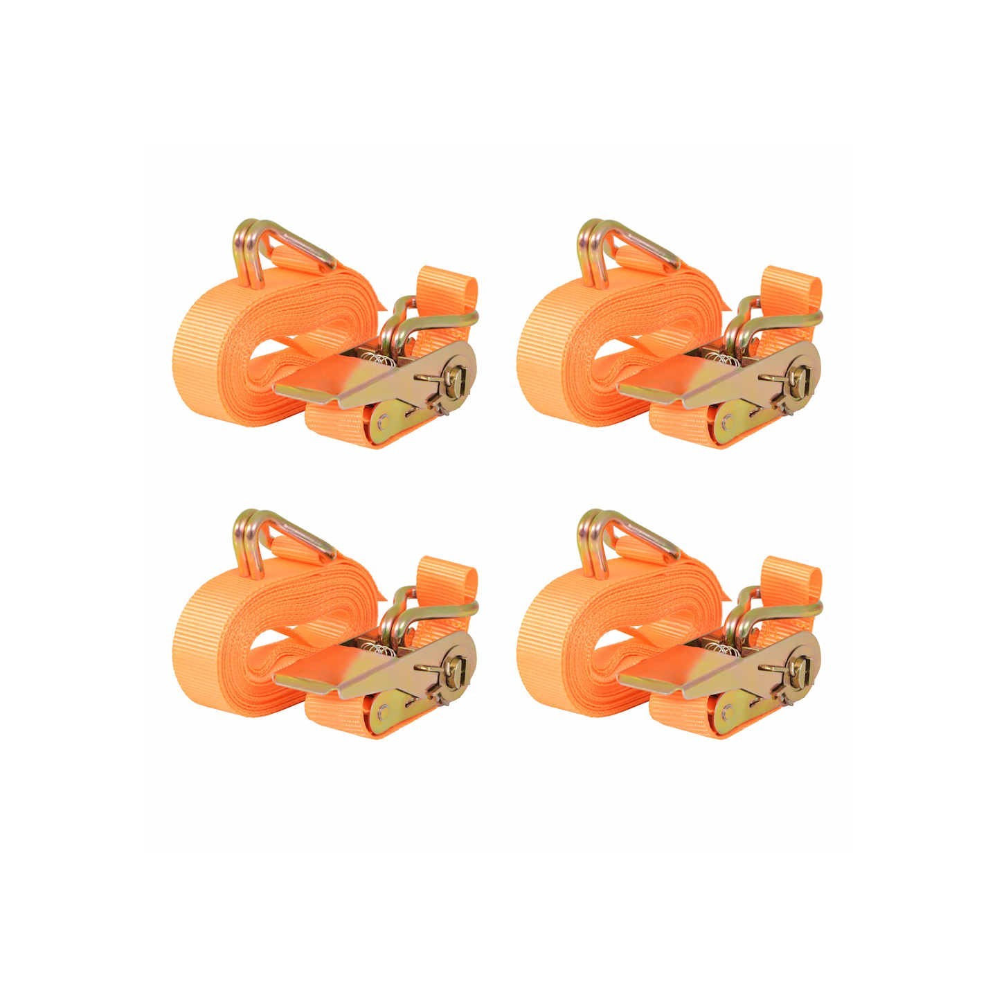 Sangle d’arrimage à cliquet 4 pcs 0,4 tonne 6 m x 25 mm Orange