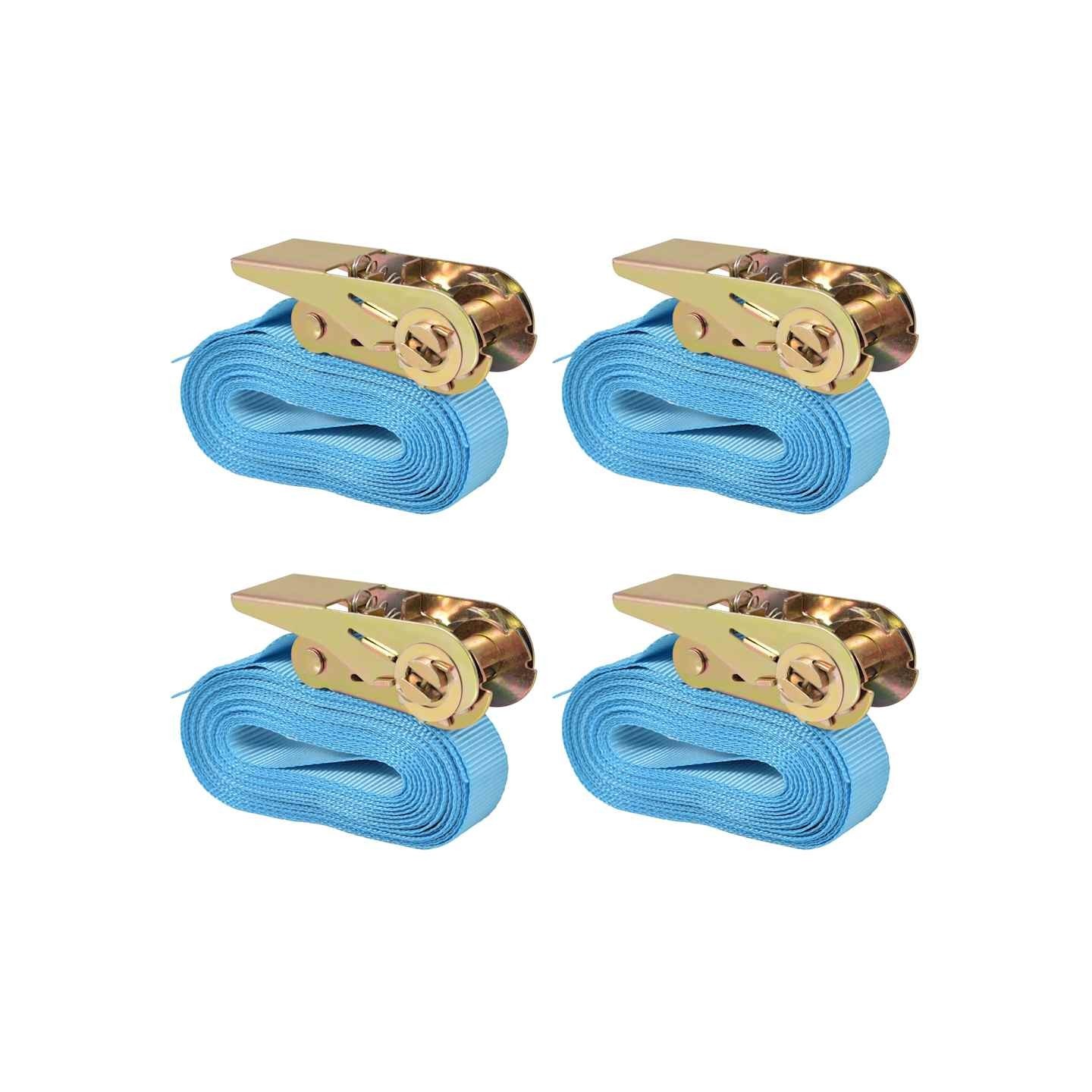 Sangle d’arrimage 4 pcs 0,8 tonne 6 m x 25 mm Bleu