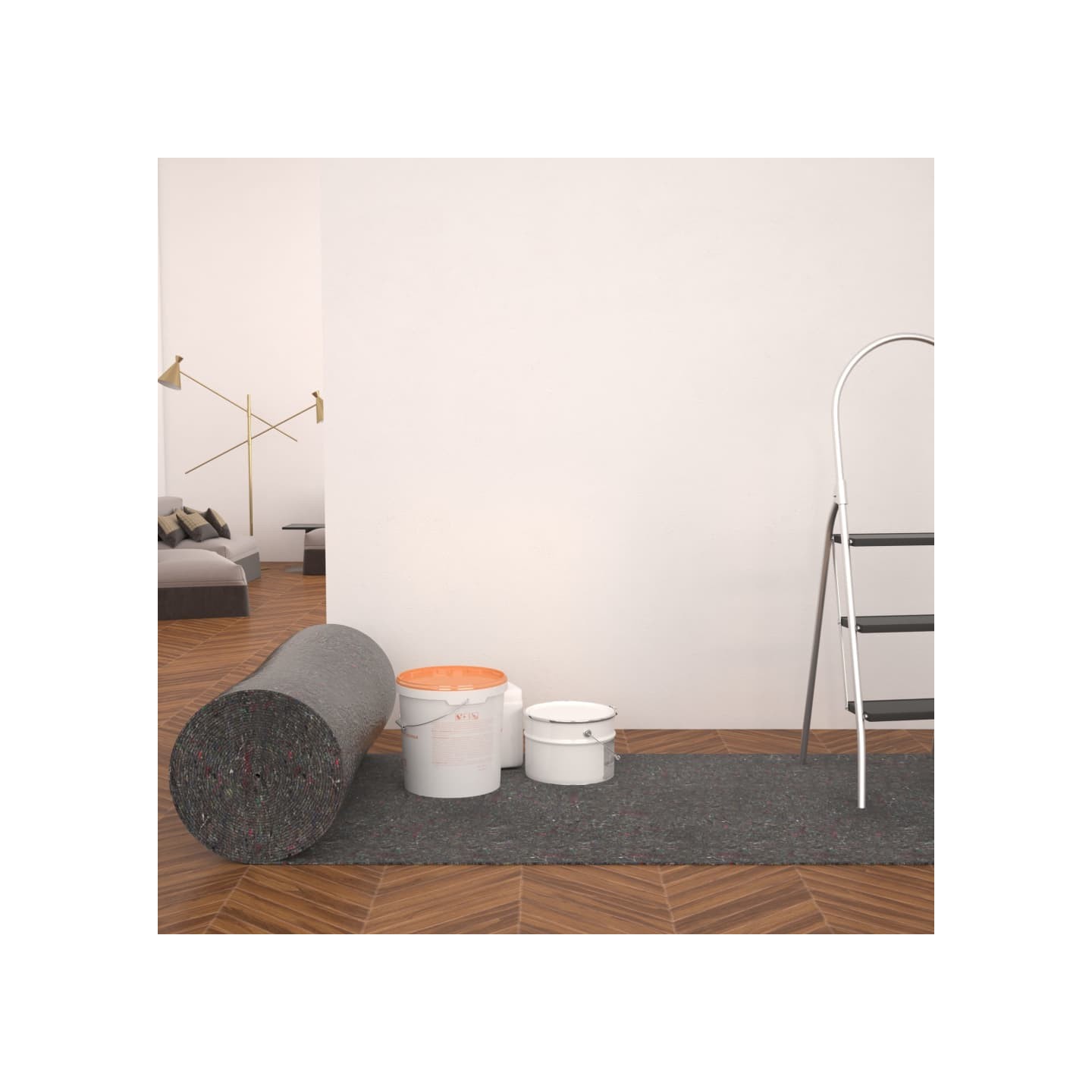 Bâche de protection contre peinture 2 pcs 50 m 280 g/m² Gris