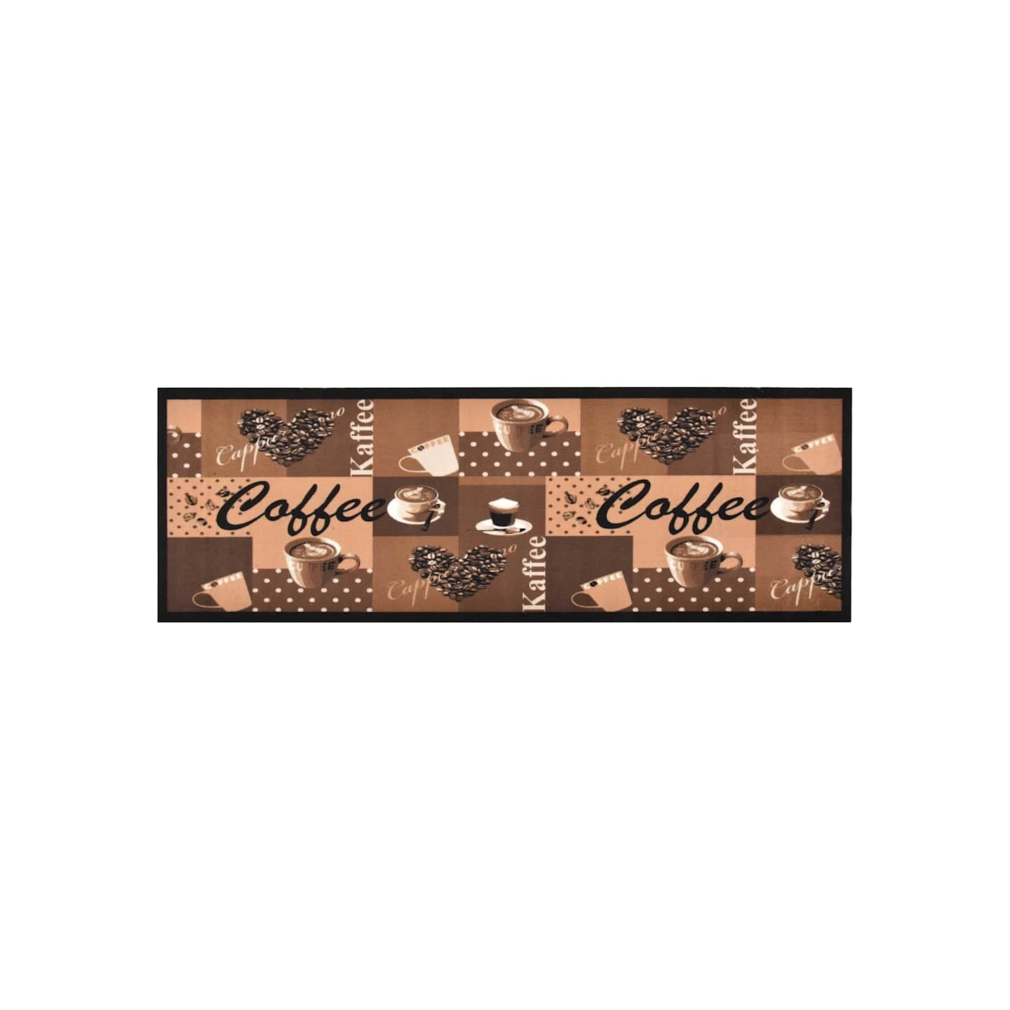 Tapis de cuisine lavable Marron café 60x180 cm
