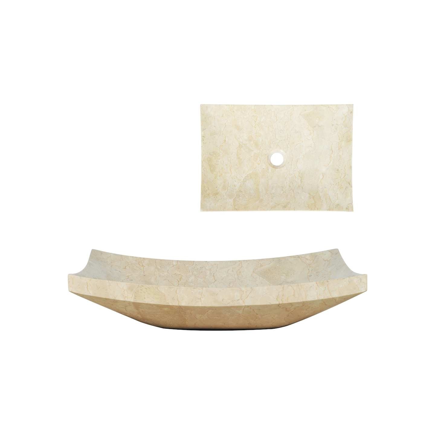 Évier 50 x 35 x 12 cm Marbre Crème