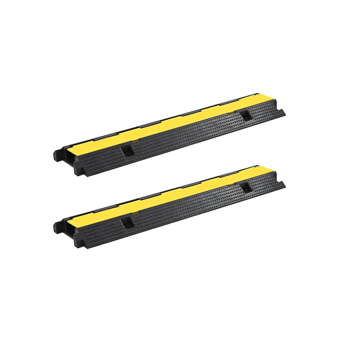 Rampe de protection de câble 2 pcs 1 canal caoutchouc 100 cm