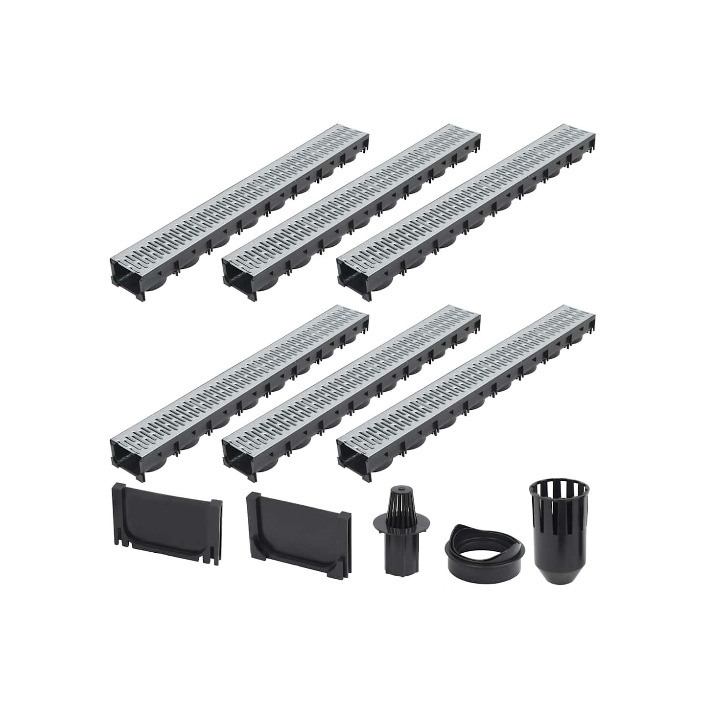 Caniveaux de drainage 6 pcs Acier galvanisé 6 m