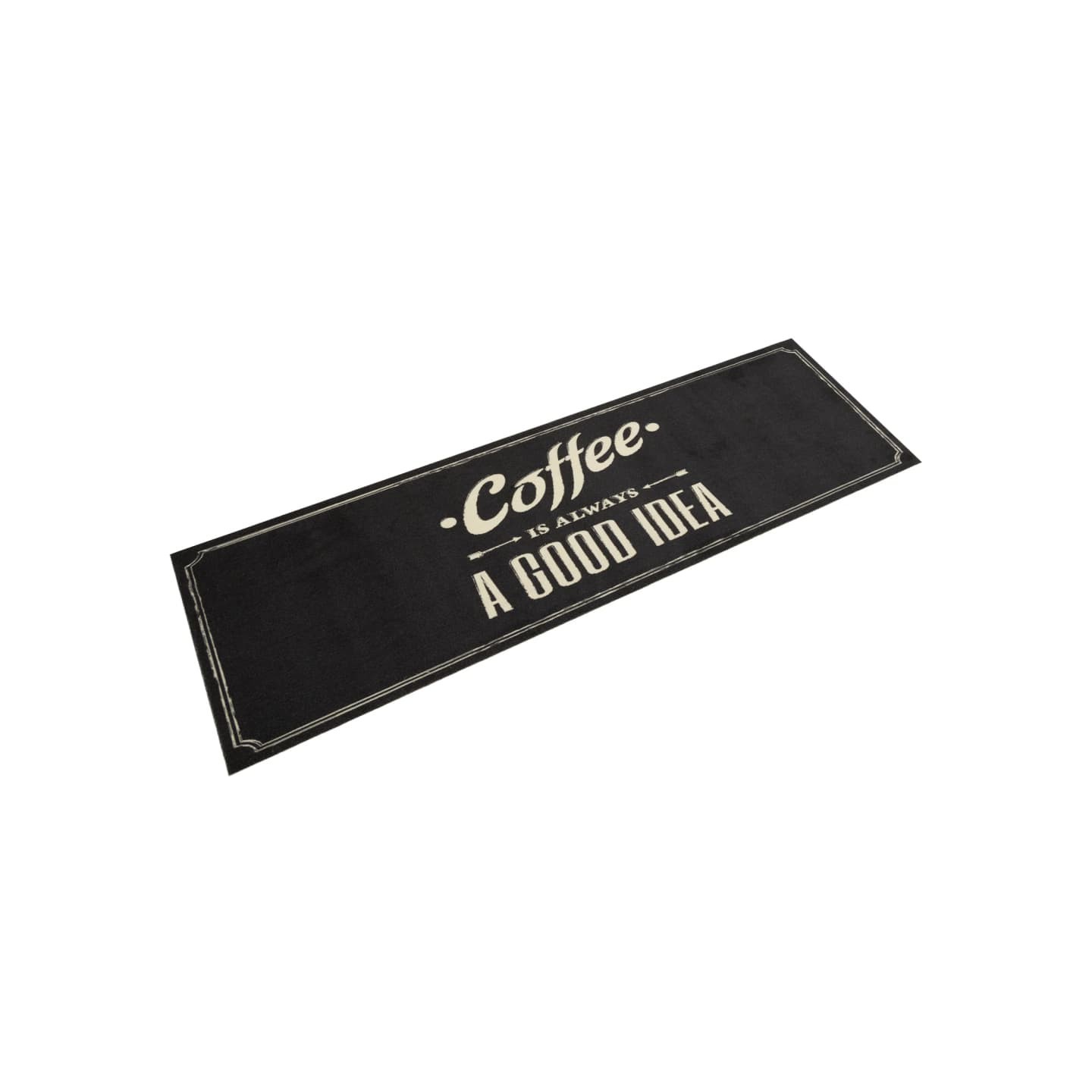 Tapis de cuisine lavable texte Coffee 45x150 cm velours