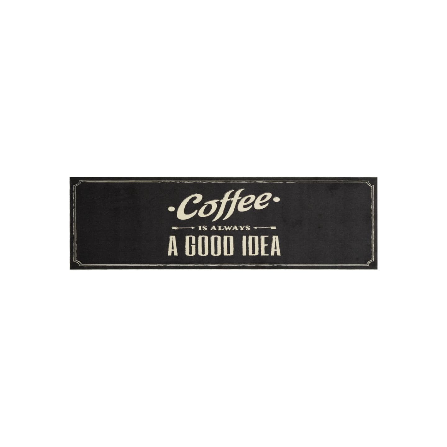 Tapis de cuisine lavable texte Coffee 45x150 cm velours