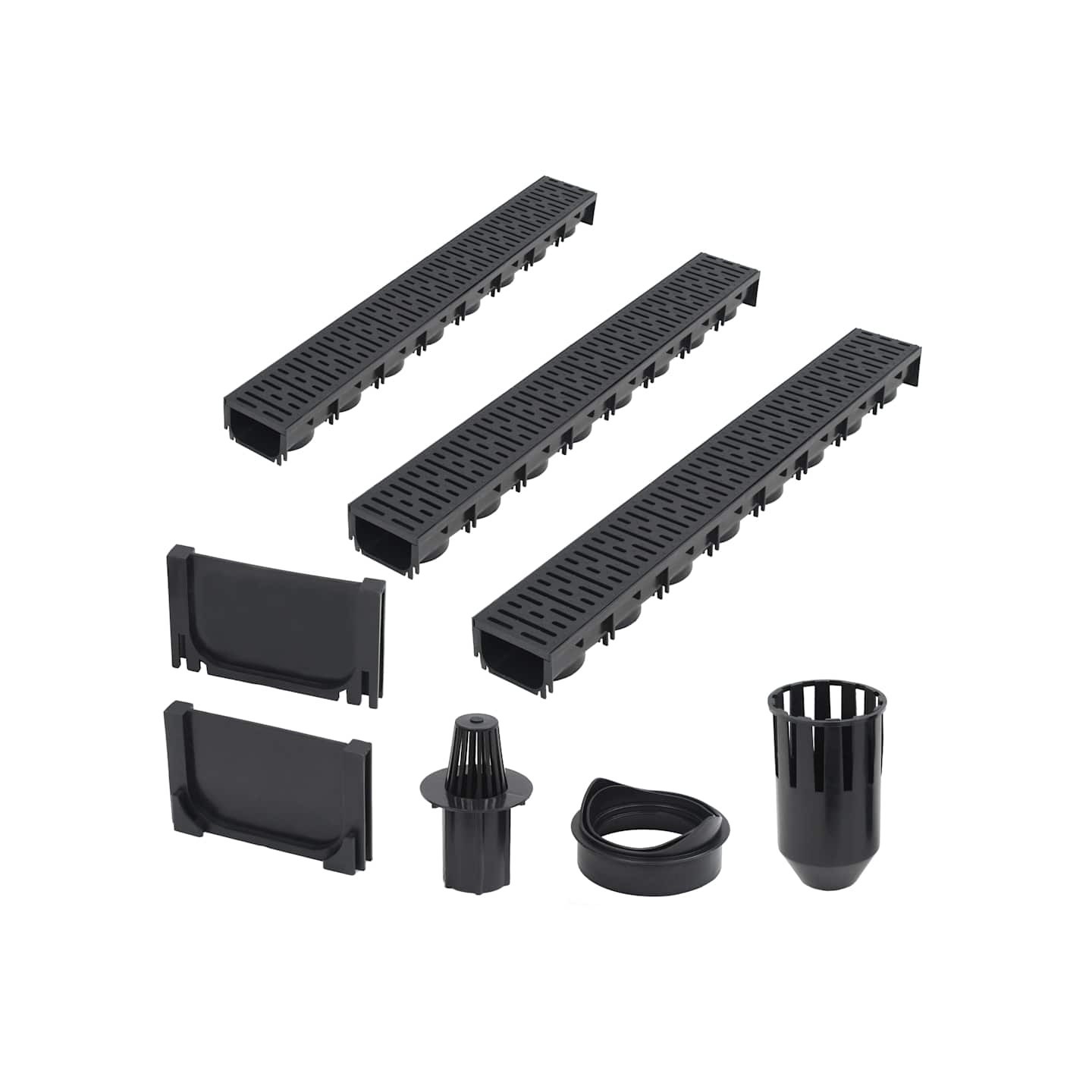 Caniveaux de drainage 3 pcs Plastique 3 m