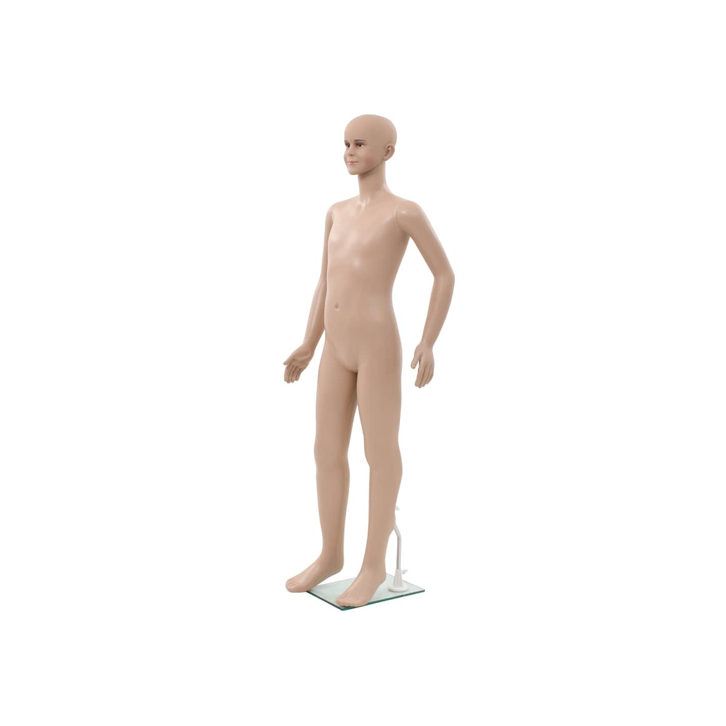 Mannequin enfant corps complet avec base verre Beige 140 cm