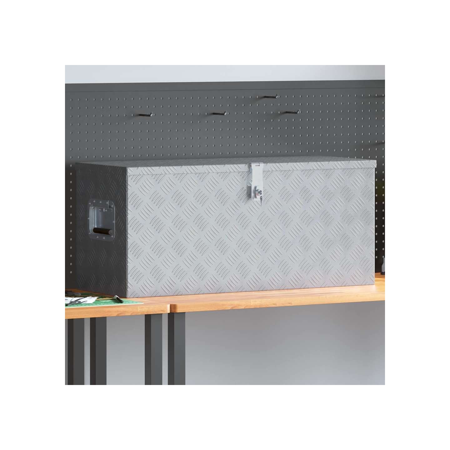 Boîte en aluminium 90,5x35x40 cm Argenté