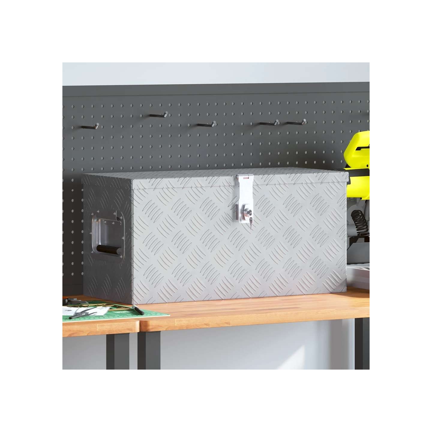 Boîte en aluminium 61,5 x 26,5 x 30 cm Argenté