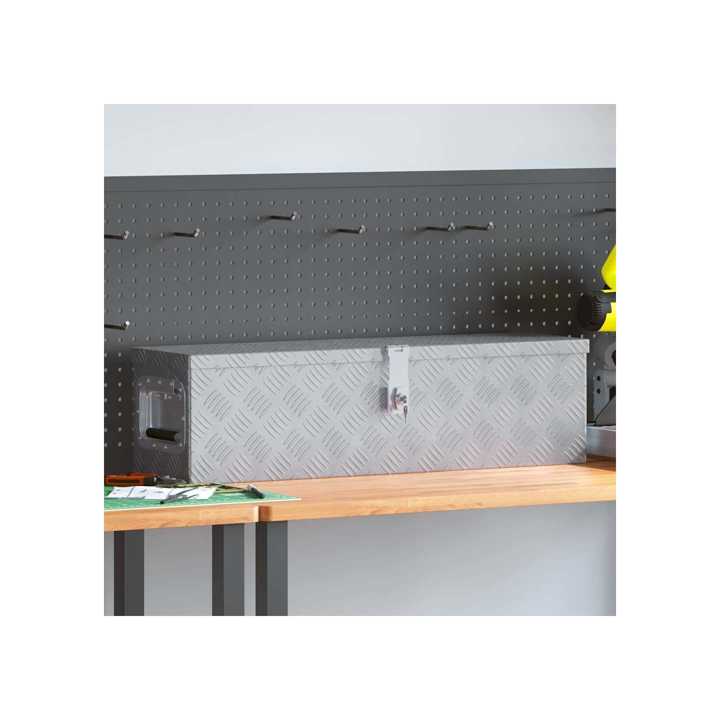 Boîte en aluminium 80,5 x 22 x 22 cm Argenté