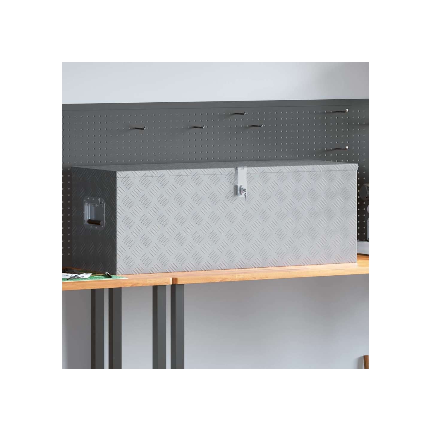 Boîte en aluminium 110,5 x 38,5 x 40 cm Argenté