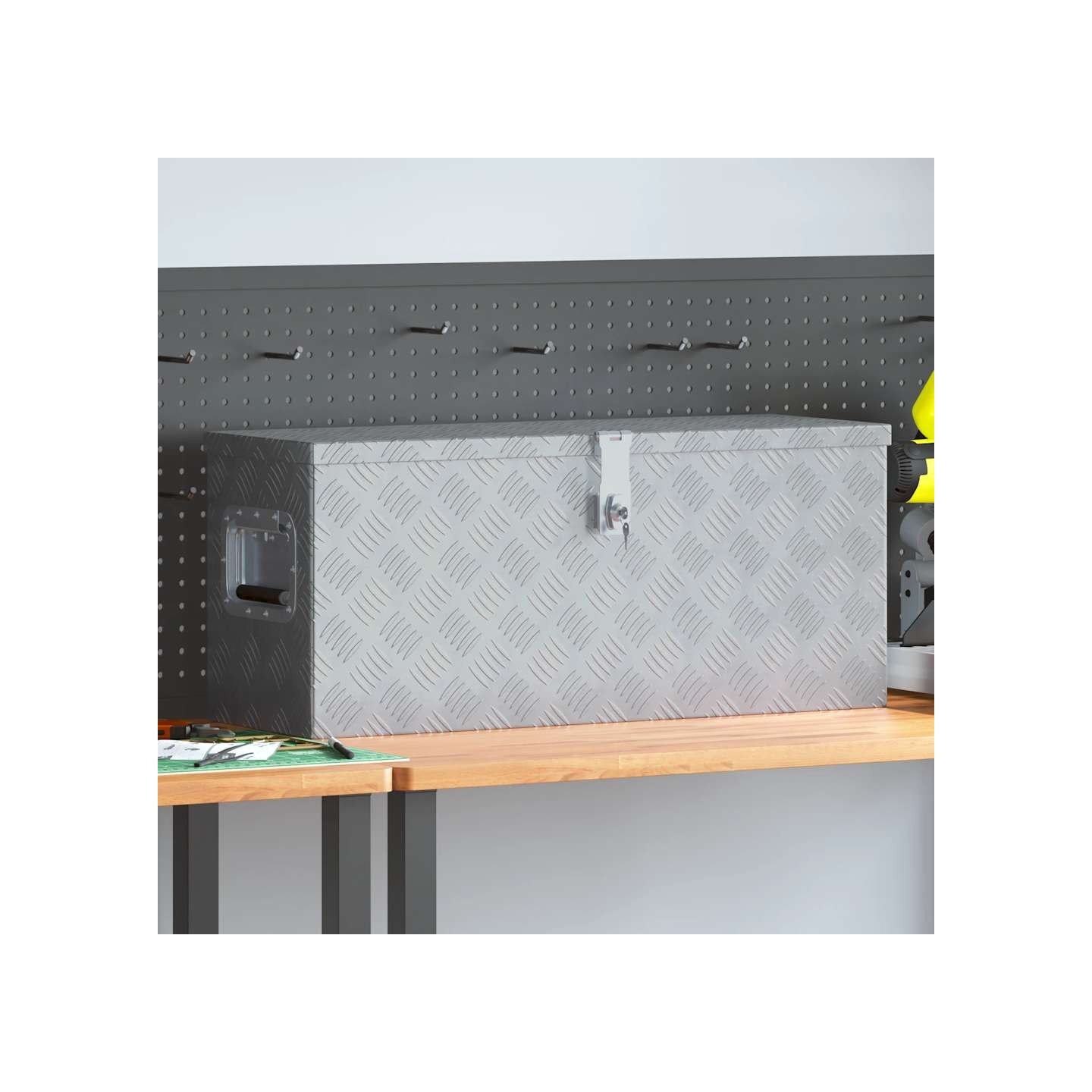 Boîte en aluminium 76,5 x 26,5 x 33 cm Argenté