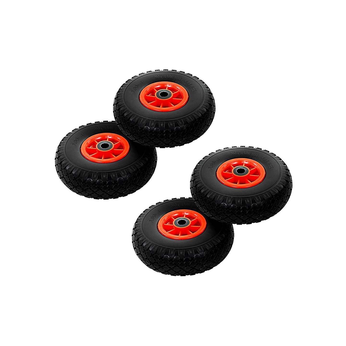 Roue de diable 4 pcs PU solide 3.00-4 (260 x 85 mm)