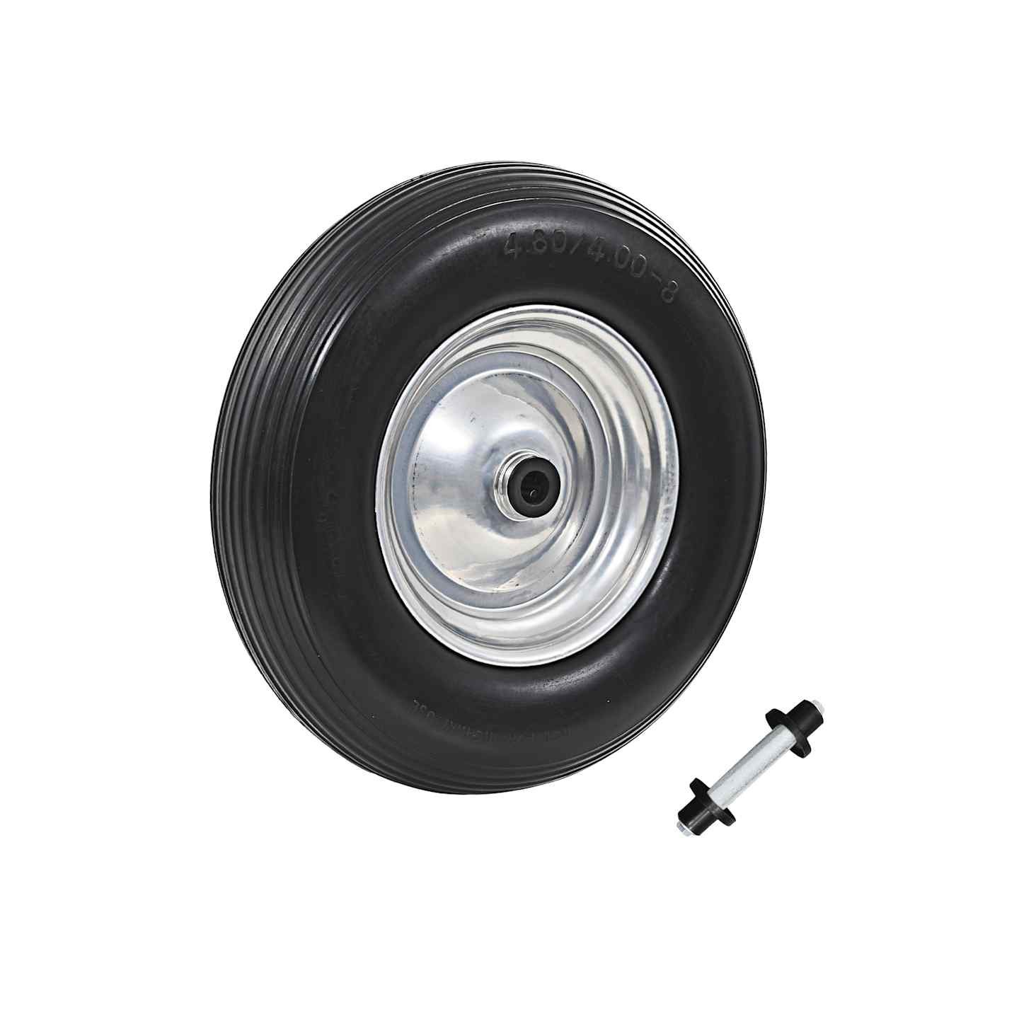 Roue de brouette avec axe PU solide 4.00-8 390 mm