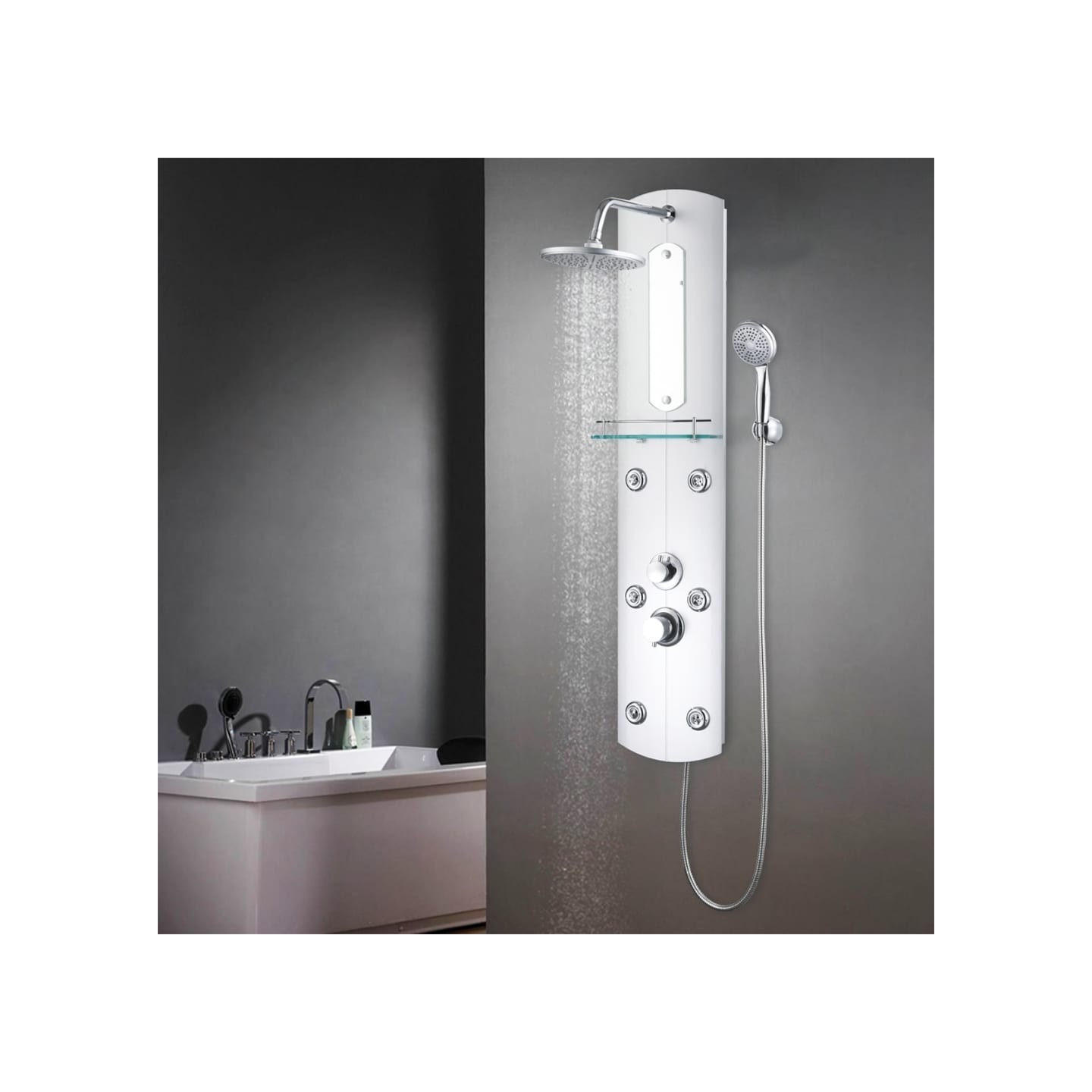 Panneau de douche 25 x 43 x 120 cm Argenté