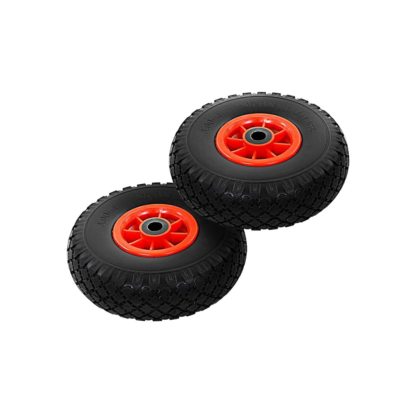 Roue de diable 2 pcs PU solide 3.00-4 (260 x 85 mm)